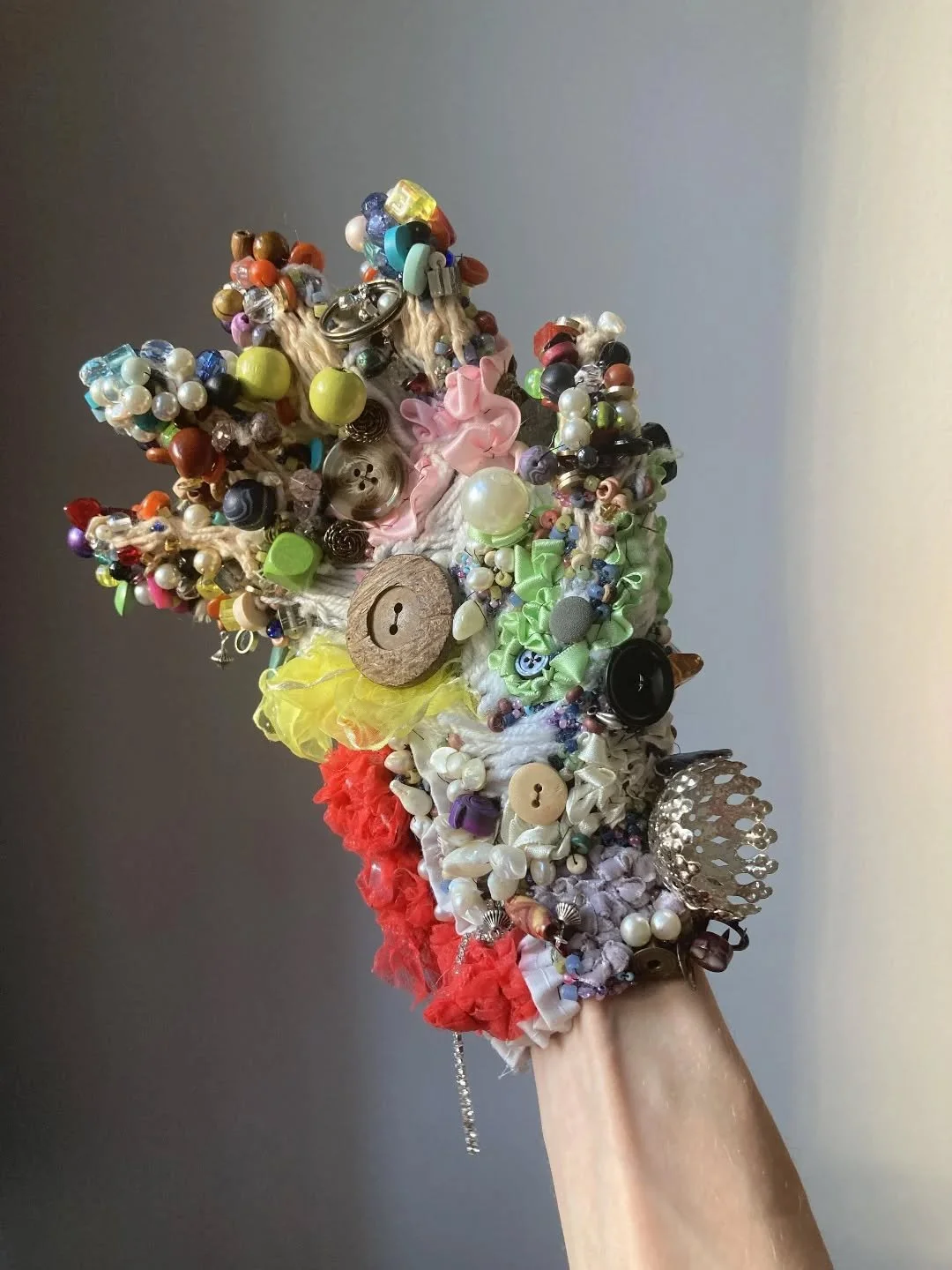 // Issue 66 - Accumulation // 

Artist: Hazel Stileman
@stileman.art

https://www.hazelstileman.com/
Description: After having created &ldquo;Holding on to Everything&quot;, where I embroidered a found builder's glove with my mother&rsquo;s old jewel