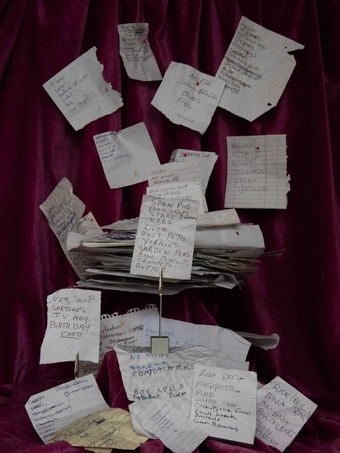 // Issue 66 - Accumulation //

Artist: Clair Robins

@clairscollections @clair_r_Photo
www.clairrobins.com

Description: &quot;Brussels and Bleach&quot; - These found shopping lists become accidental portraits of ordinary lives, each scrap capturing 