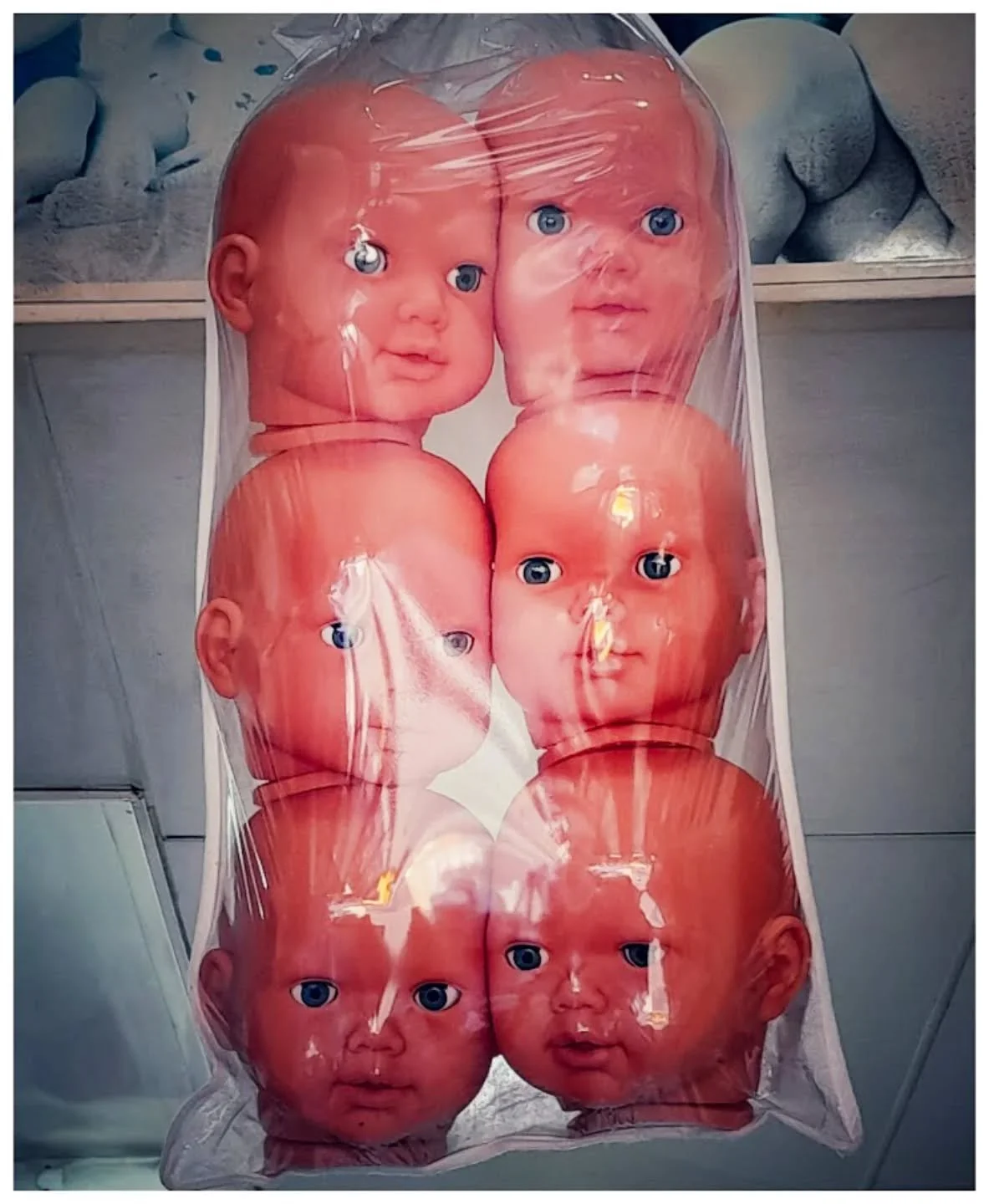 // Issue 67. Photography. The Unseen Perspective //

Artist: Alison Manning

alisonjagger_photography

&ldquo;Manufactured Innocence&rdquo;.

Description: A photograph that captures a pack of mass-produced suspended doll heads, existing outside the e