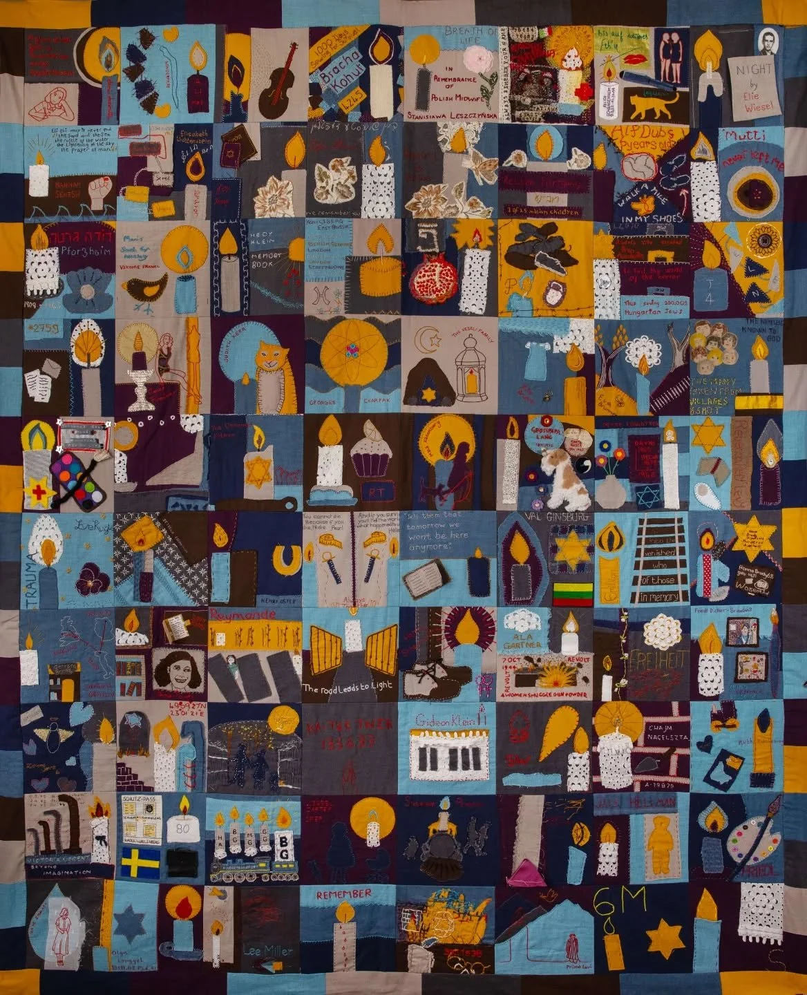 // Issue 68 - Small Acts //

Artist: Laura Burrill

www.everystitchastory.co.uk
@ _laura_burrill_
Facebook: every stitch a story

The 80 Candles Quilt

Description: The 80 Candles Quilt is built entirely from small acts: of attention, remembrance, ca