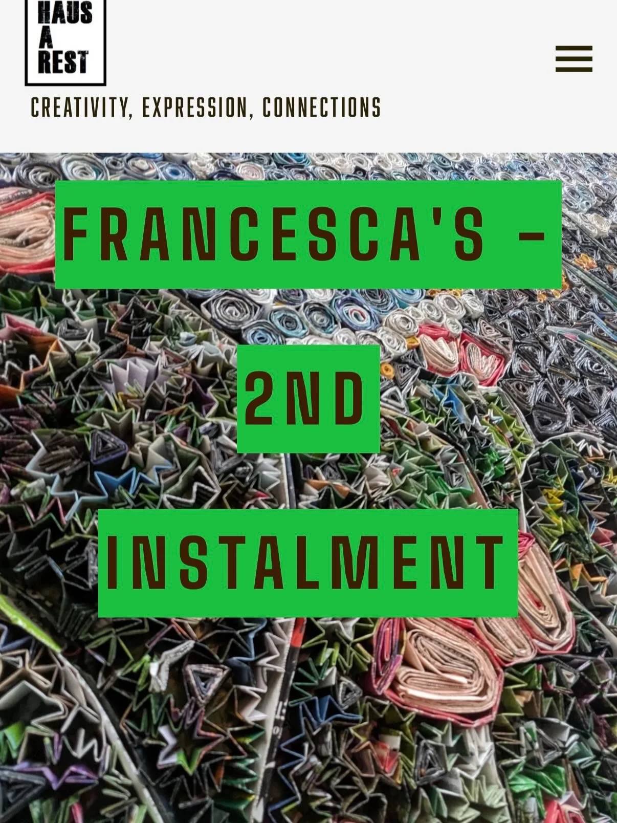 We have had a busy few weeks and we missed a few things but better late than never here is the second residence piece of artist @francesca_busca 

Go check out her work on our website above #artresidency #trashart #sculptureartist