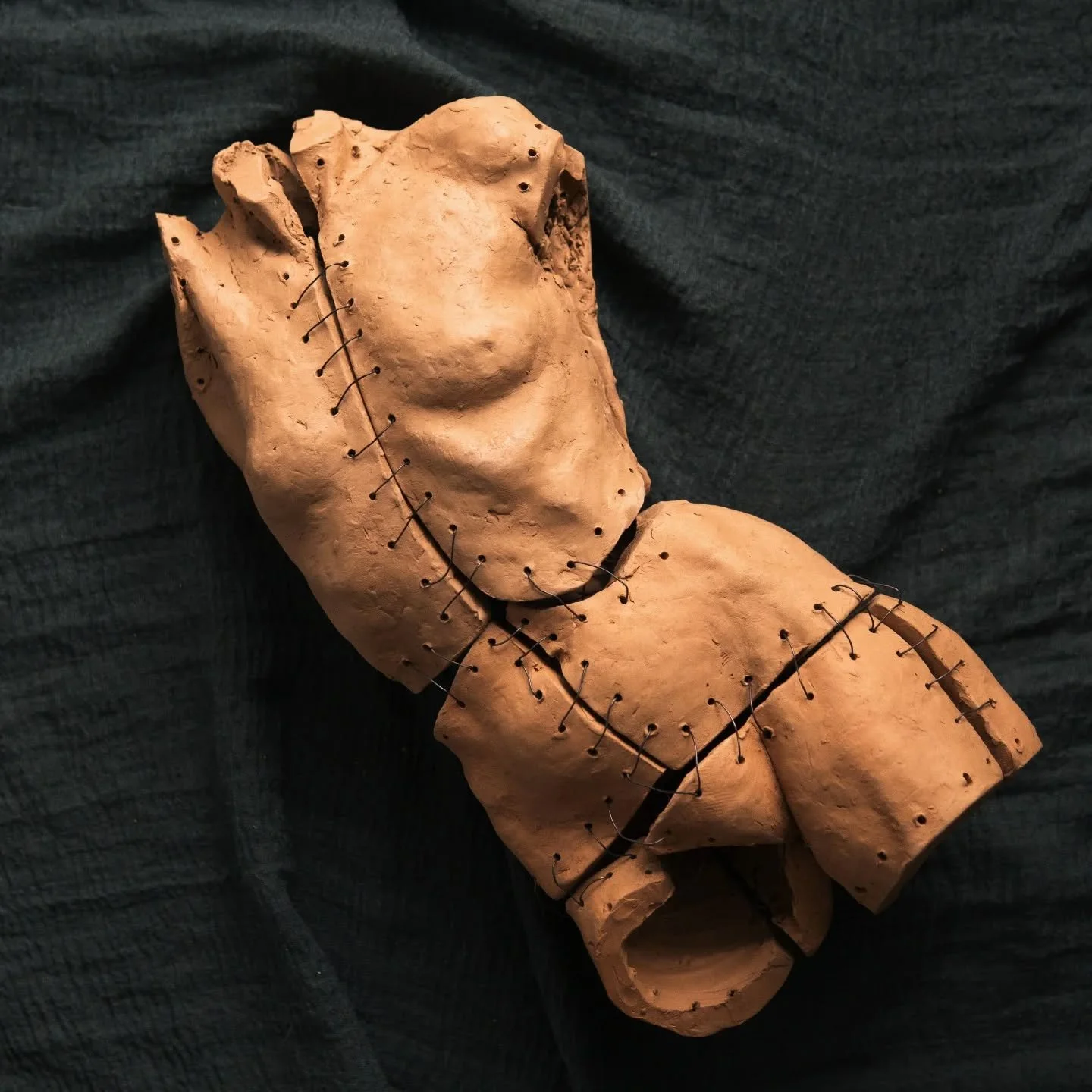 // Issue 70 - The Fragmented Body //

Artist: Julia Eichbauer

https://juliaeichbauer.com/

@juliaeichbauer

Description: &rdquo;Fragmented Strength&rdquo;: A Dialogue Between Clay and Iron. This piece explores the resilience and fragility of the hum