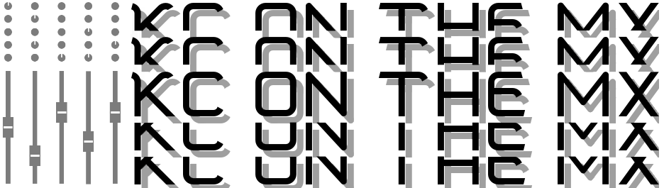 Close-up of audio mixing equipment with sliders, knobs, and LED meters.