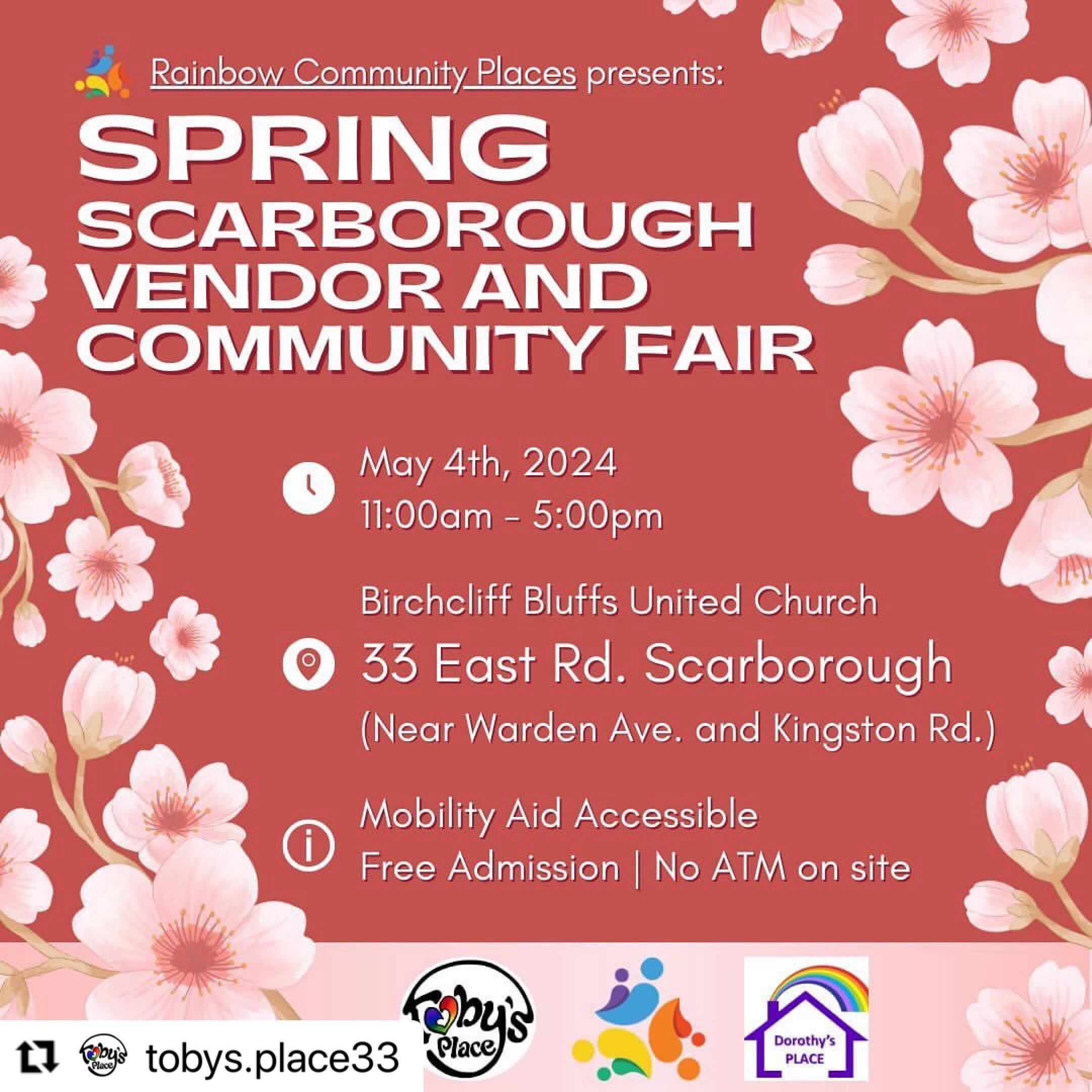 This Saturday, I&rsquo;ll have a table at @rainbowcommunityplaces Scarborough community fair! Come on out to support 2SLGBTQIA+ youth, and say hi ☺️🌈🏳️&zwj;🌈

@tobys.place33 

#lgbtq #lgbt #queer #scarborough #pride #youth
