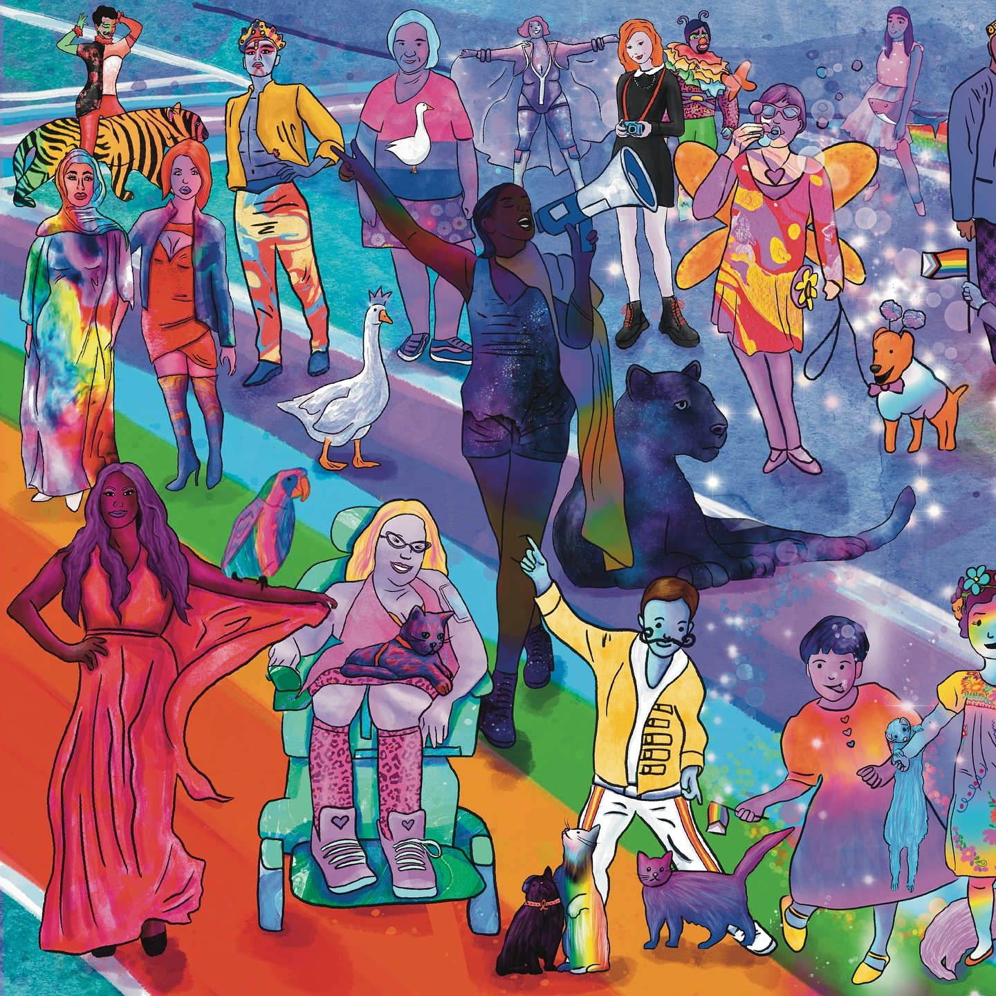 HAPPY PRIDE! 🏳️&zwj;🌈 🥳 to my beautiful sparkly rainbow community, to all those who are out and proud, who are questioning, who are friends and allies, we are all stronger together 💜 

Honouring our ancestors who fought and hoped to get us where 
