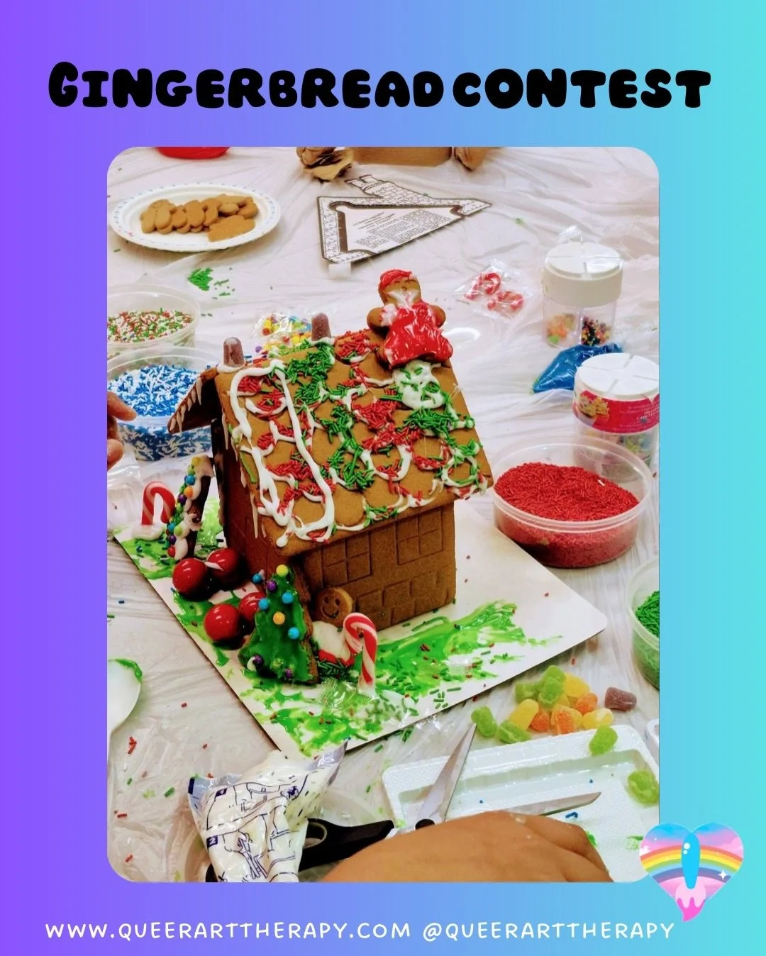 Before the holidays, I got to host an exciting gingerbread house building competition for teens at @tplflemingdonparkyouth @tpl.teens 🏠 

The teens were enthusiastic, and it was a tough competition for best concept, most team spirit, and best decora