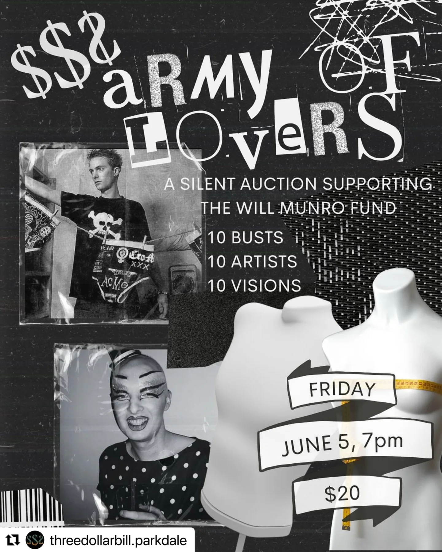 I&rsquo;m in an art show! Come see some cool queer art and support the Will Munro foundation for Pride @threedollarbill.parkdale on June 5th at 7pm. Let&rsquo;s celebrate the beautiful diversity and creativity of our community. 🌈 

Get your tickets 