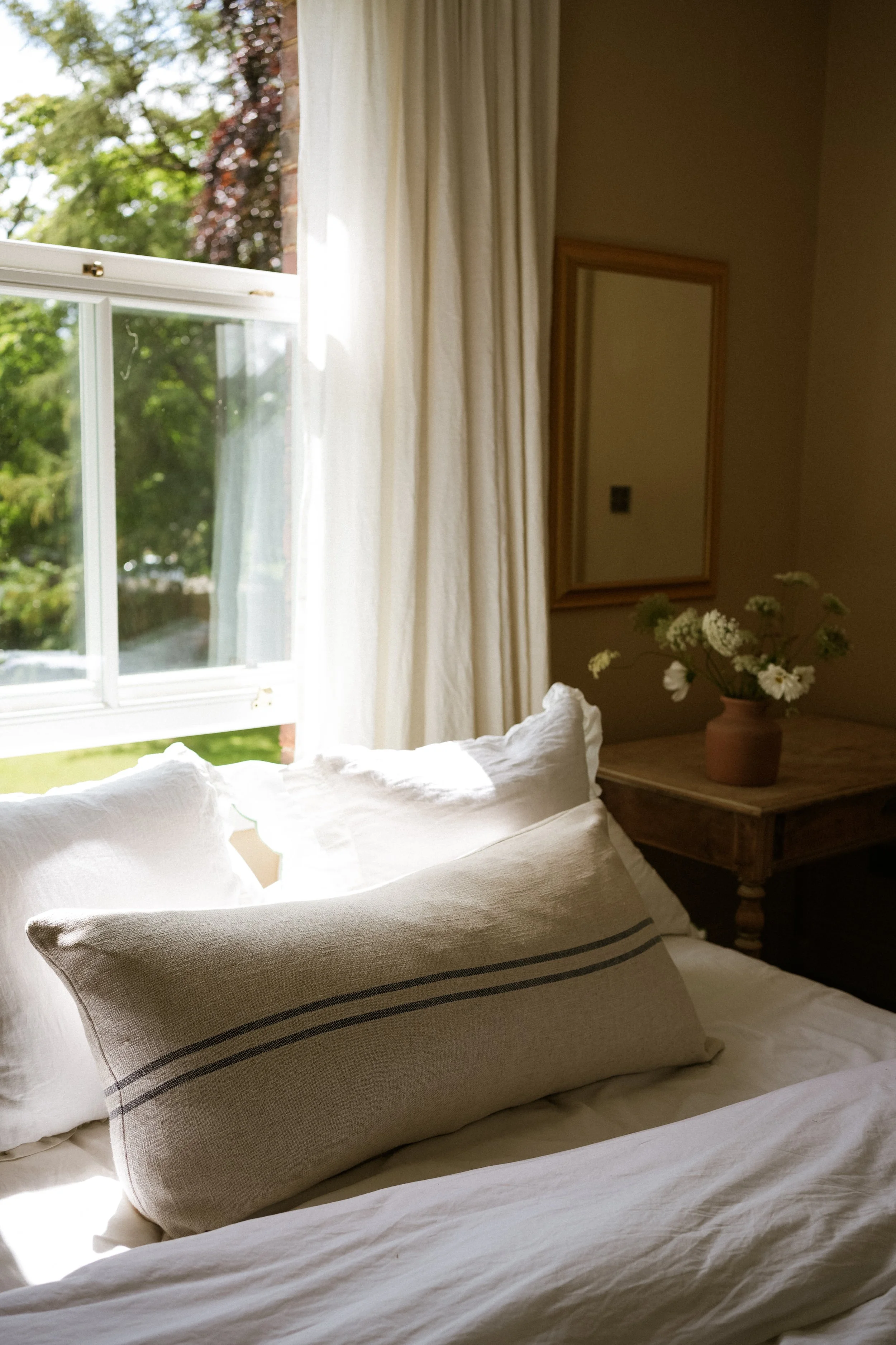 The Carbis Bay Cushion - Double Stripe | Blue