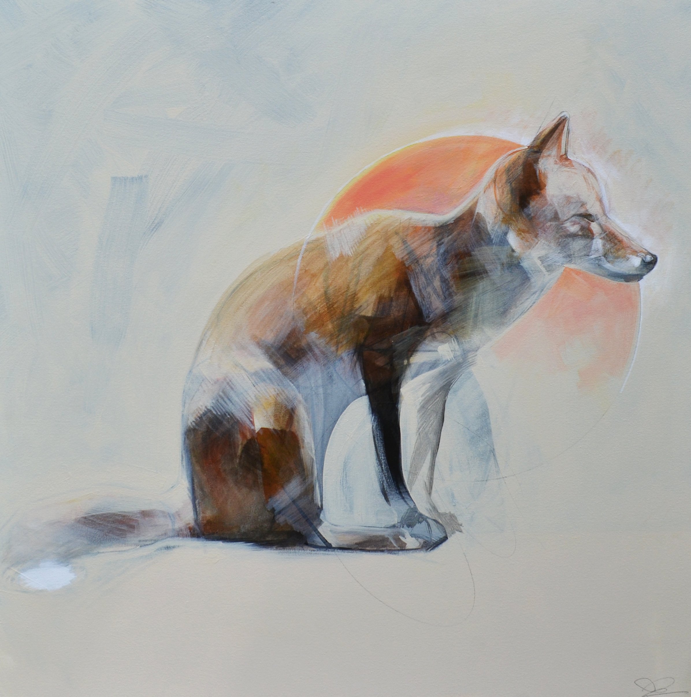 Vox Clamantis In Deserto. 36 x 36 inches. Mixed media on canvas. 2023. (Sold)