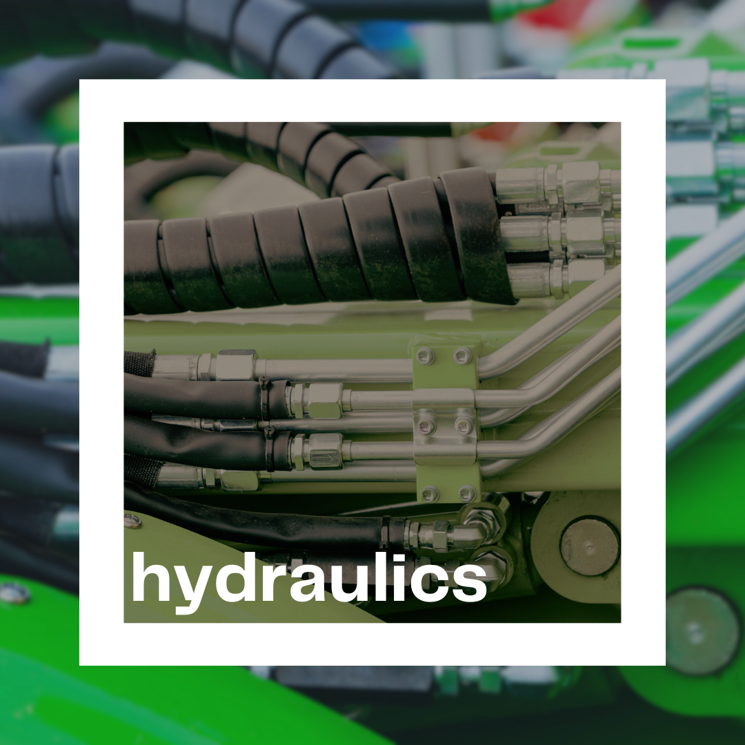 close up of hydraulic hoses