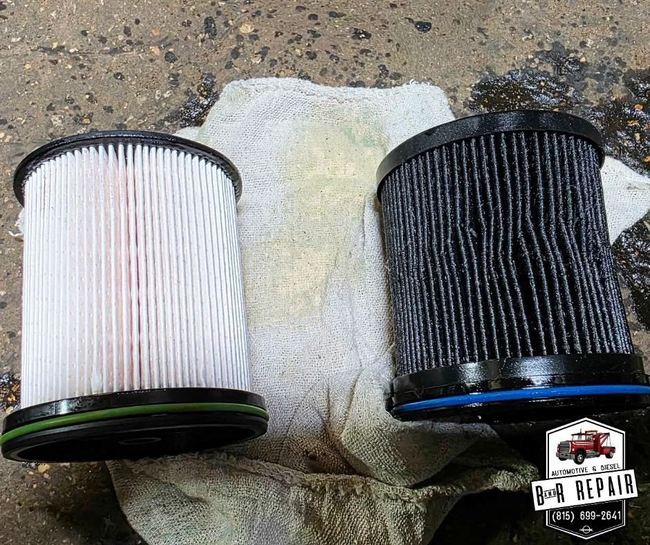 New vs old fuel filters. If your vehicle is idling roughly or seems sluggish, its fuel filter might be the culprit. So as we roll into summer, give us a call and we will give your ride a good shake-down to make sure it's running at its best! Call tod