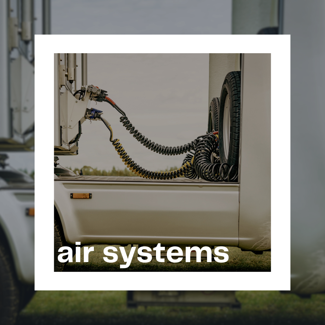 a semi tractor's air lines