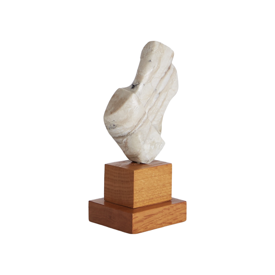 White Marble Oak Base Sculpture