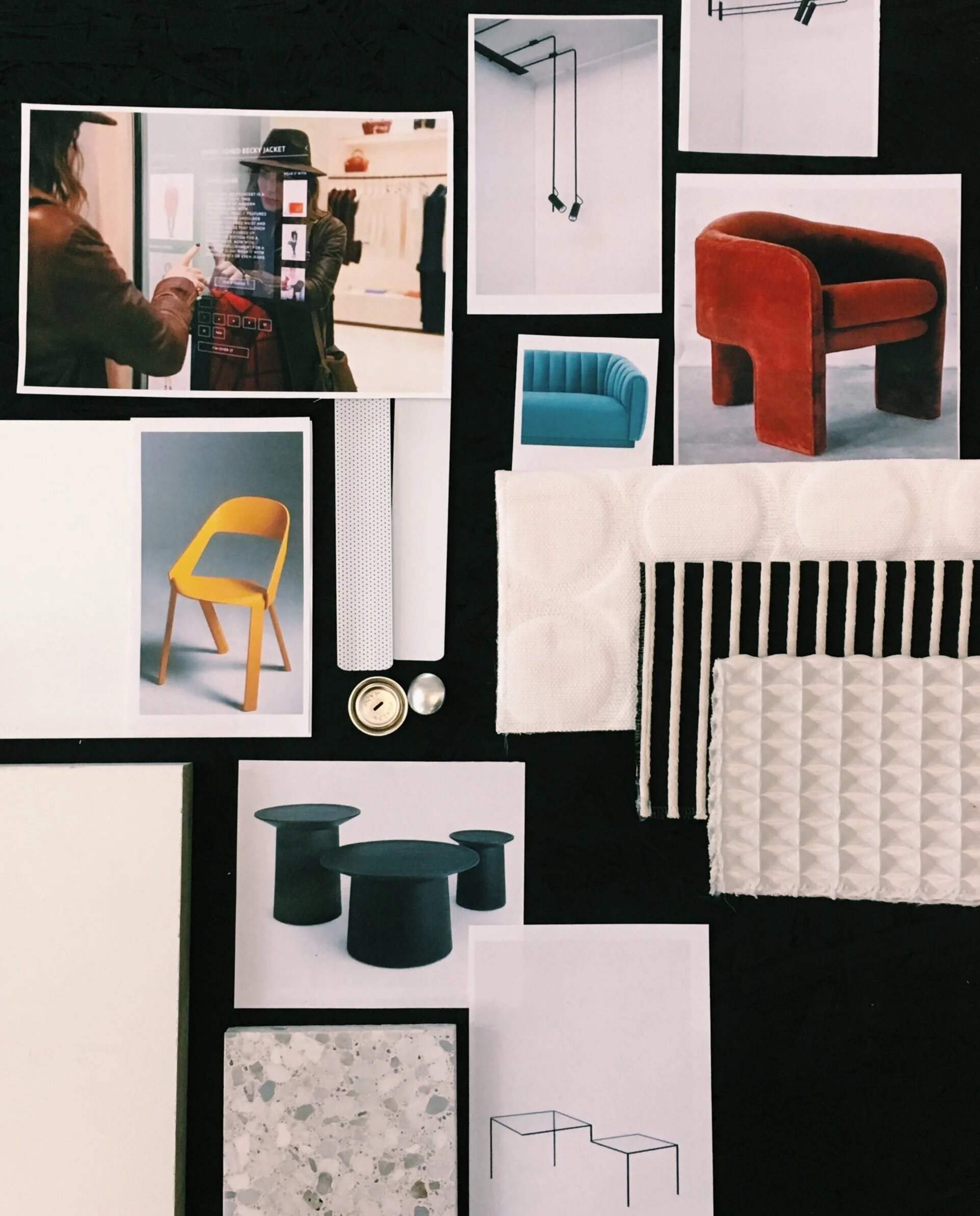 Initial Material and Furniture Palette for Concept Retail