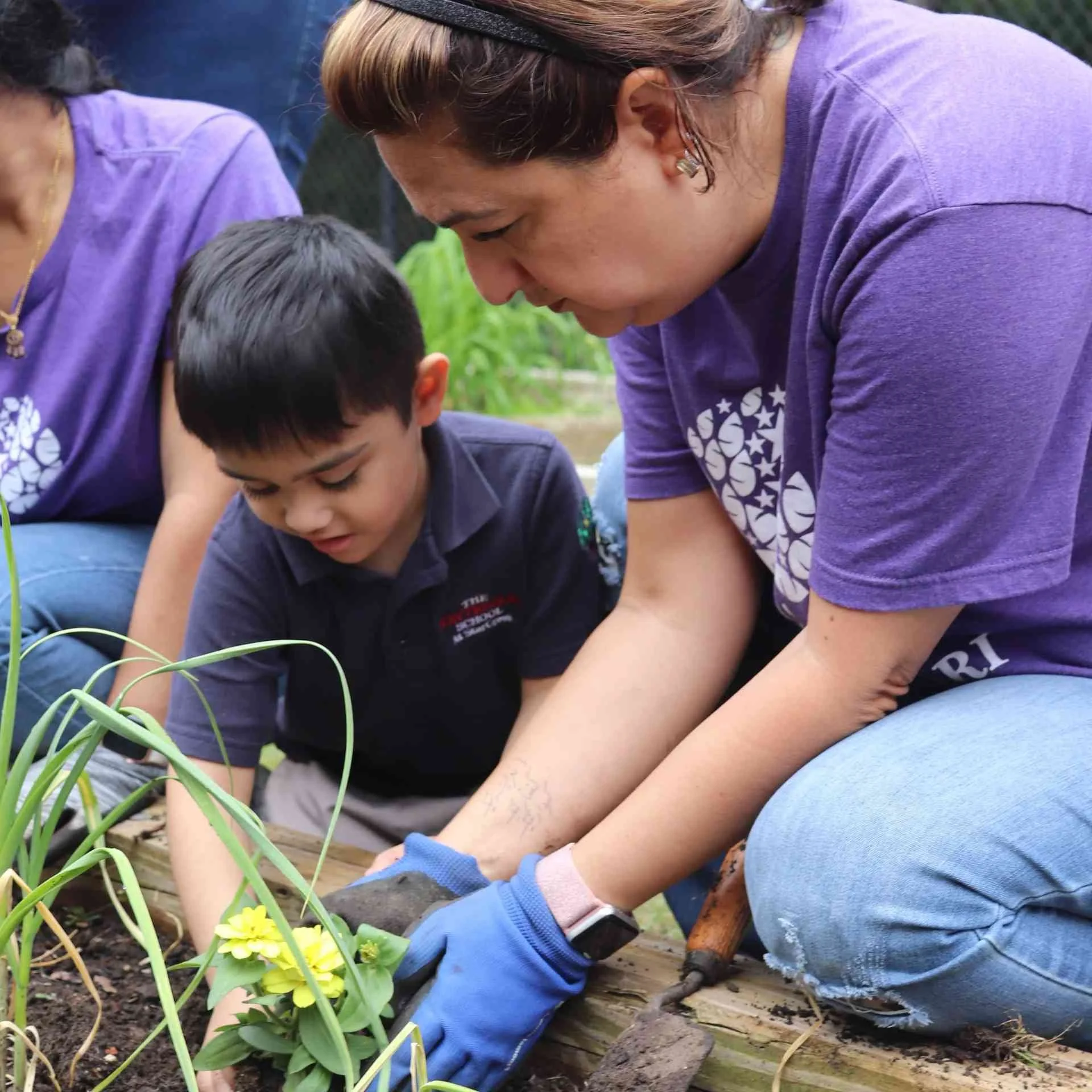 Students and teacher learning hands on outdoor STEM activities in Allen, TX
