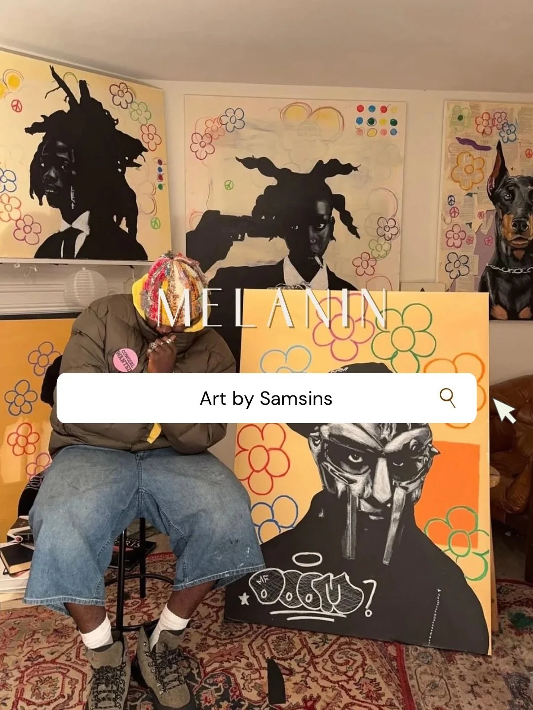 Samsins (@_samsins) builds worlds through portraiture &mdash; bold, intimate, and impossible to rush past. Each figure feels grounded yet symbolic, layered with florals, color, and quiet emotion that invites you to sit with the work a little longer.⁣