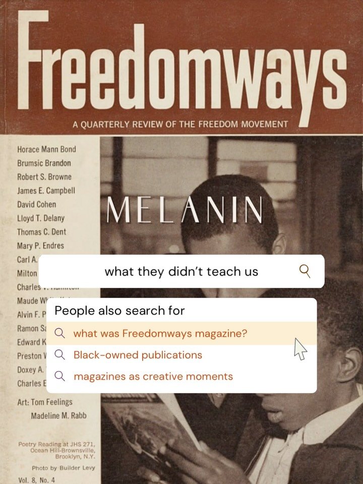 📓 Introducing &lsquo;What They Didn&rsquo;t Teach Us&rsquo;&mdash; a series honoring Black creatives and spaces left out of the classroom.⁣
⁣
✍🏾 Freedomways Magazine created space for Black writers, artists, and thinkers to publish boldly and indep