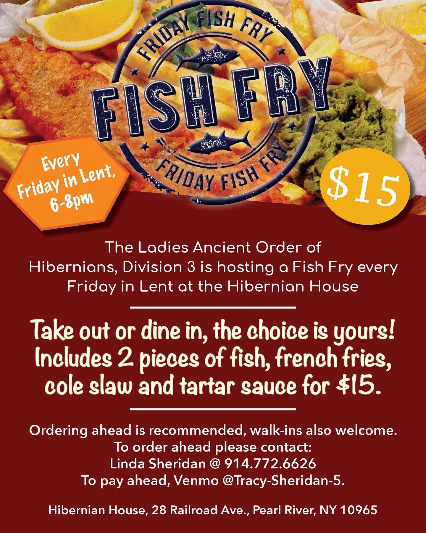 LAOH Fish Fry every Friday in Lent! 
#customdesign #graphicdesign #katmurphyconsulting