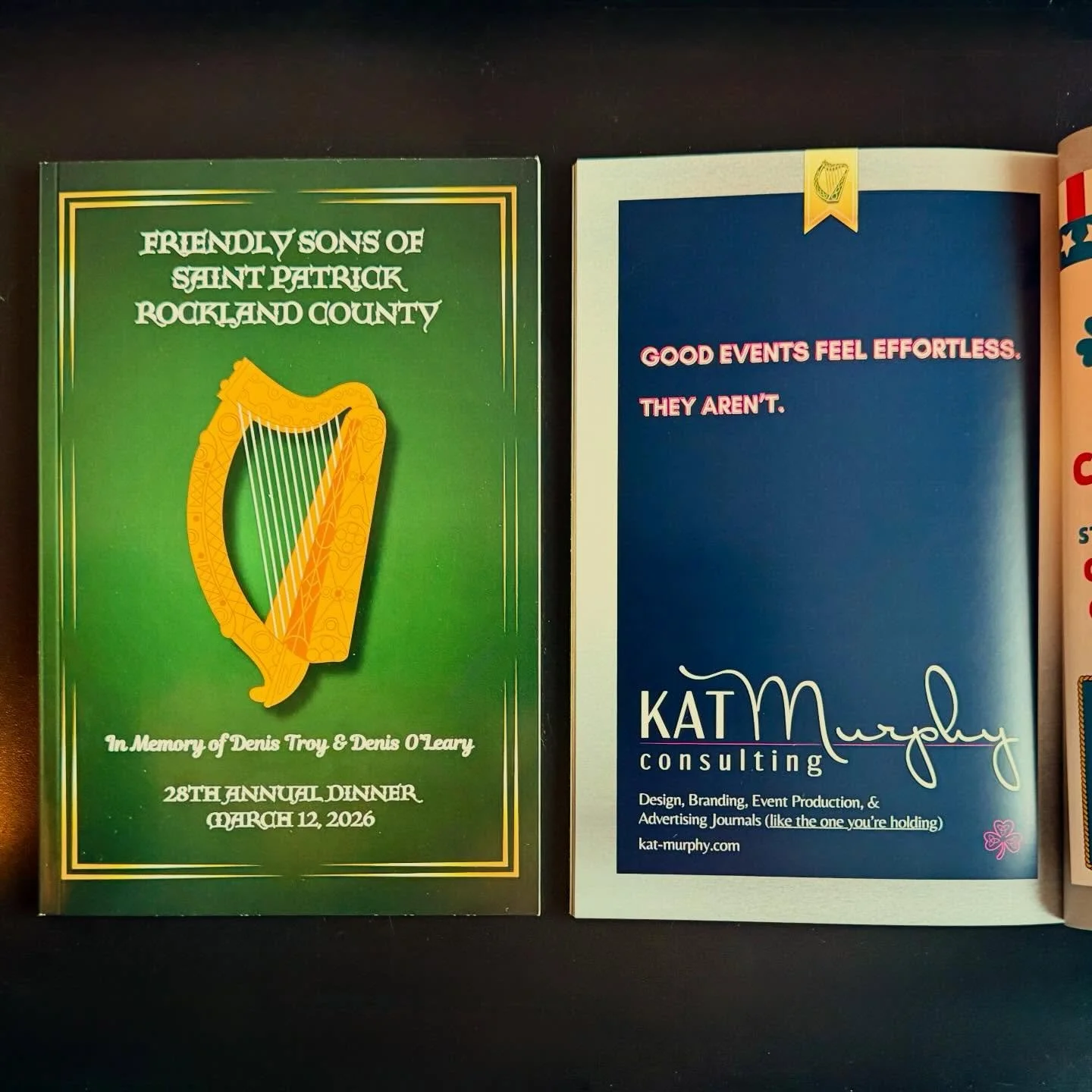 Good events feel effortless.
They aren&rsquo;t. 

Last night&rsquo;s Friendly Sons of St. Patrick dinner was months of design, planning, printing, logistics, and a whole lot of moving pieces.

But when the stage is set, the place cards are laid out, 