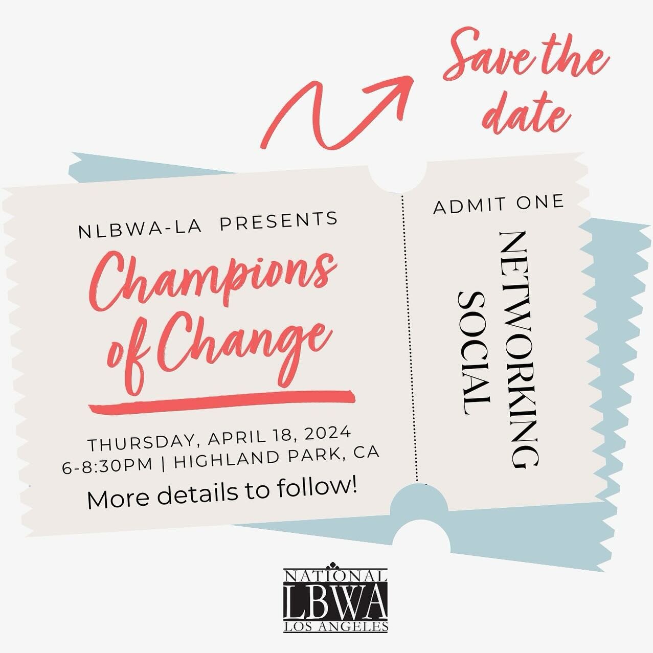 Save the date for our Champions of Change networking social on Thursday April 18th from 6-8:30pm! 

More details to follow! ✨