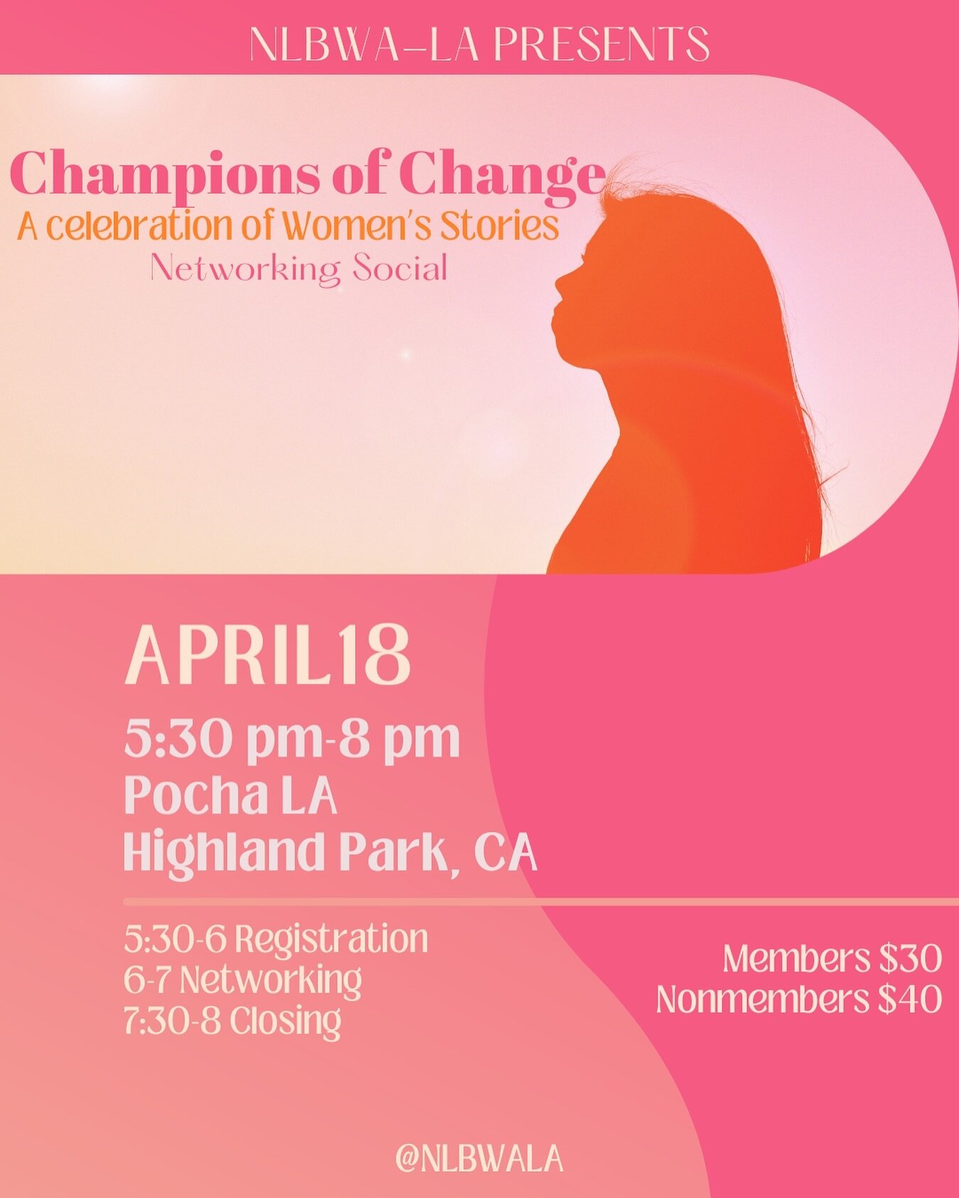 Calling all mujeres ready to expand their networks and connect with others!🤩 We&rsquo;re thrilled to announce our upcoming event!💖 Join us, April 18th for our Champions of Change event, celebrating women&rsquo;s stories!👏🏼 Don&rsquo;t miss out on