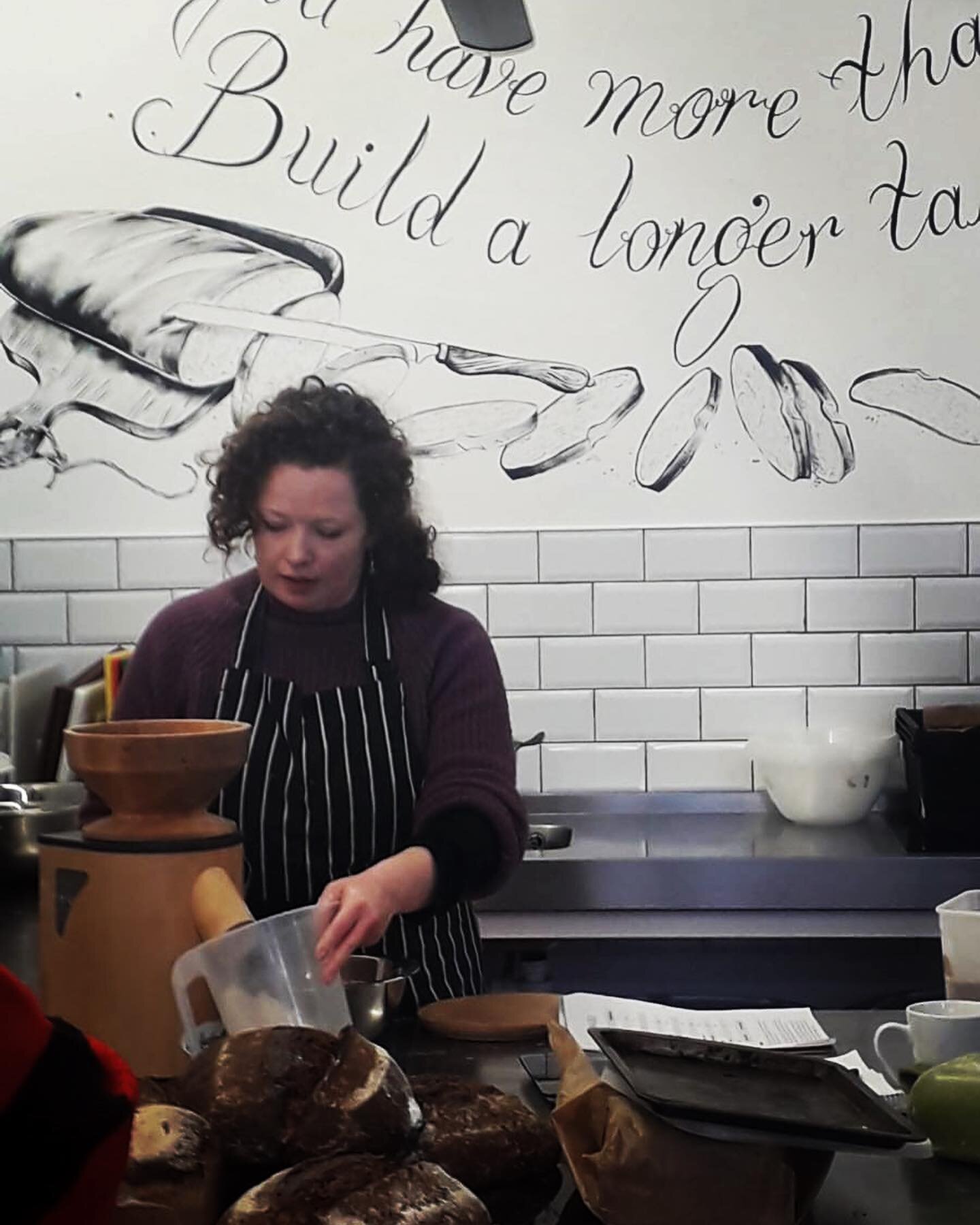 Here teaching my love of sourdough yesterday at the brilliant @coexistcommunitykitchen in Bristol. Filled the back of the van with as much of the farm as It could carry and a healthy amount of Tupperware and brought it all to bread class. Thanks to a