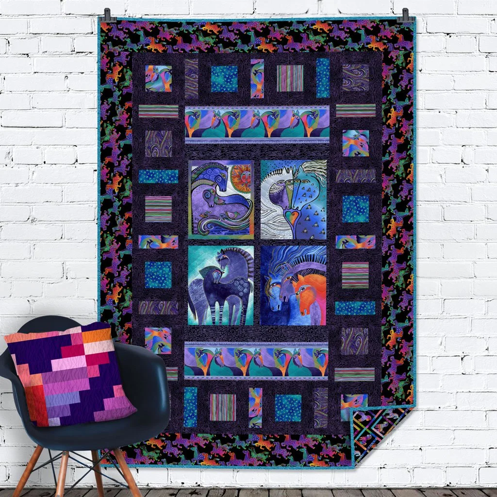 Fiesta Horuses Two by Four Quilt Kit Blue.jpg
