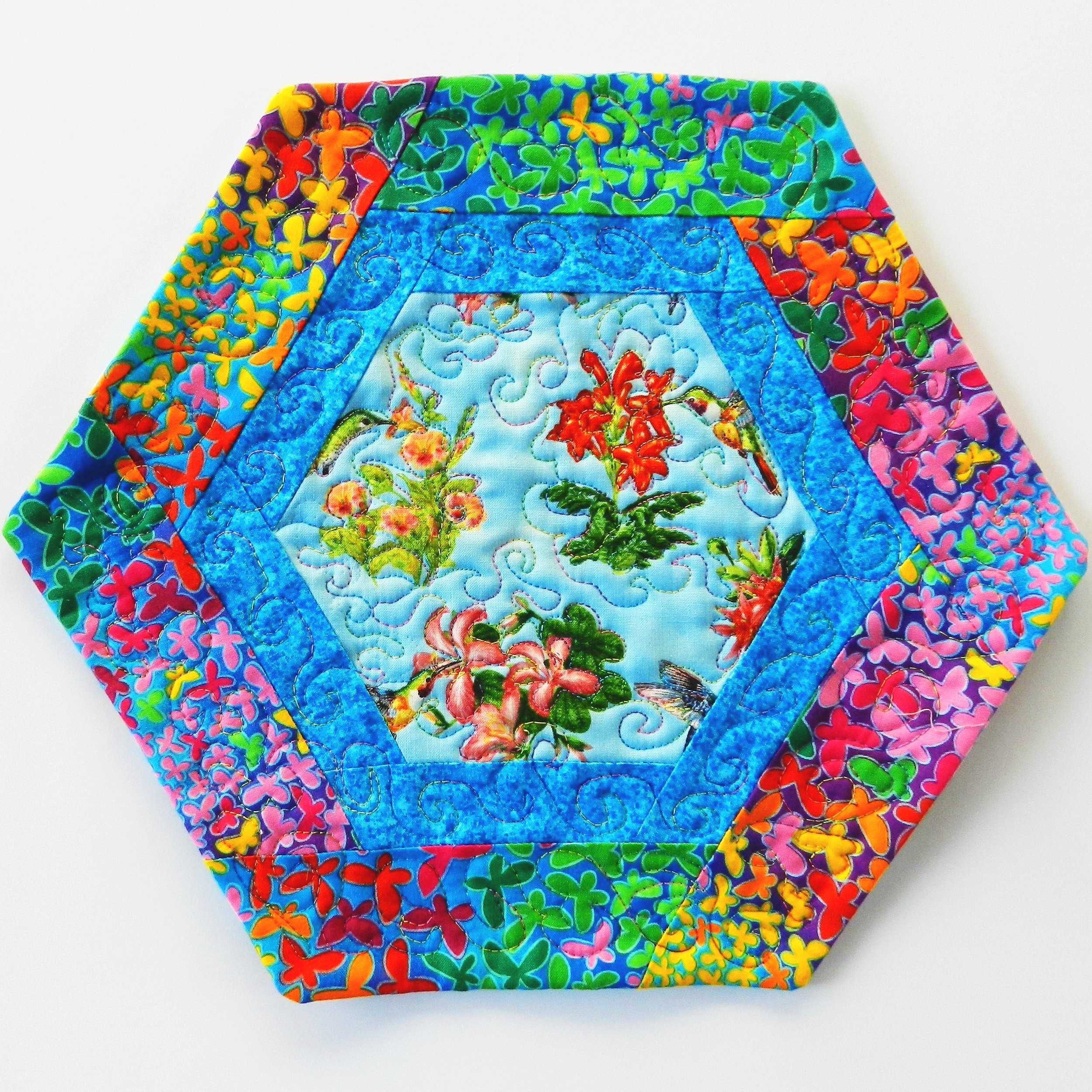 Blue+Hummingbird+with+Blue+Border+Hexagonal+Mat+Front.jpg