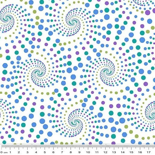 Horsen Around Dotted Spirals White by Benartex