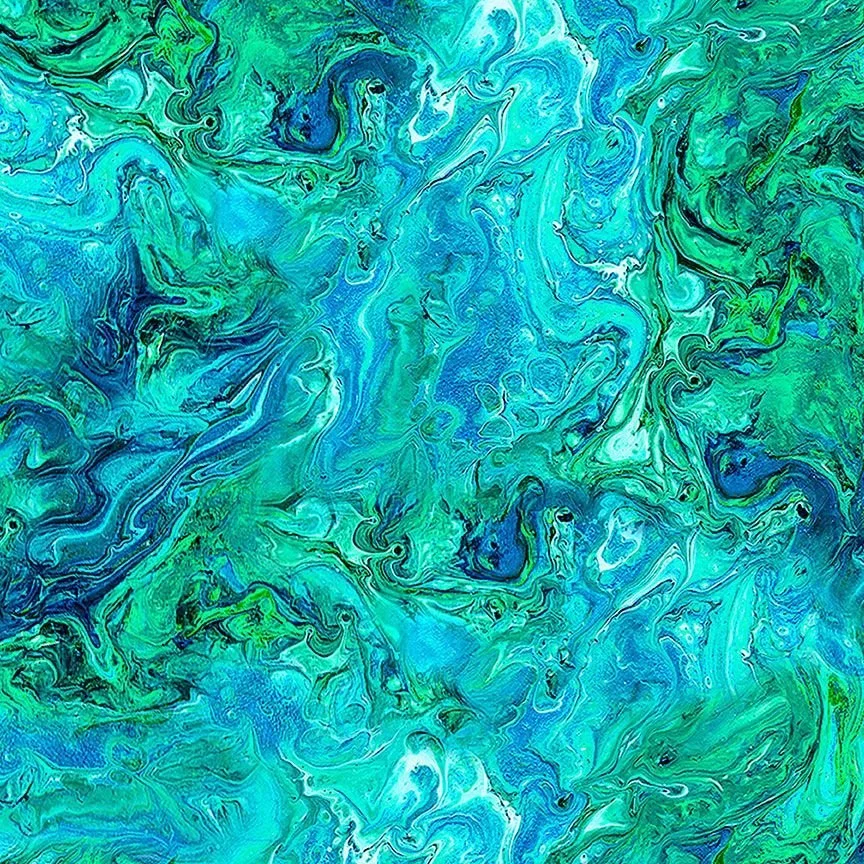 Abstract Marble Texture Aqua by Timeless Treasures