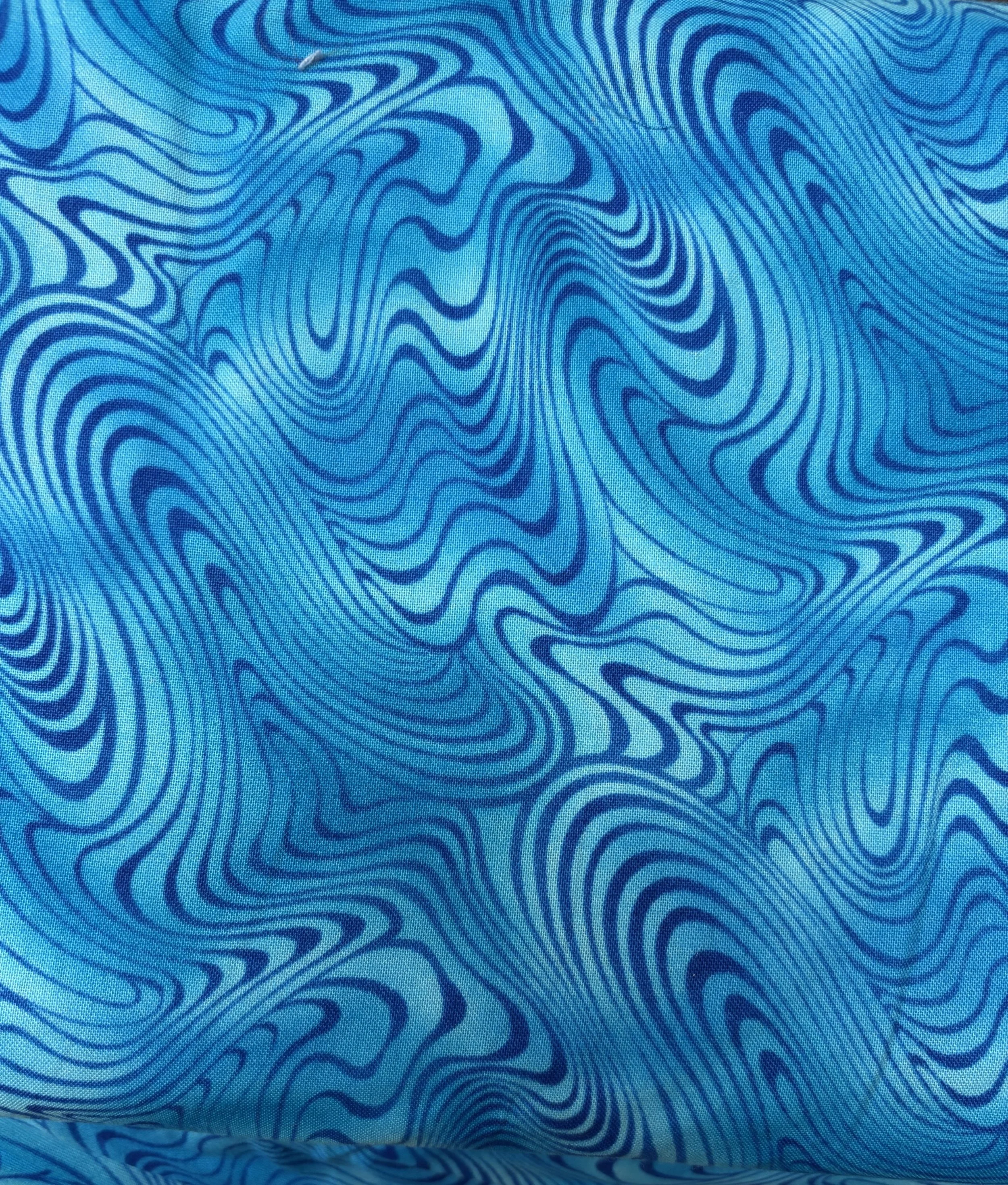 Blue Wavy Swirls by Robert Kaufman