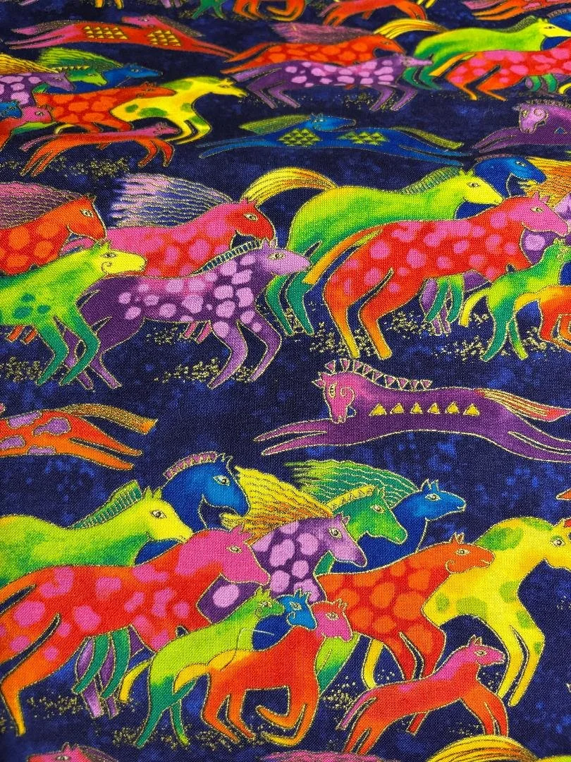 LB Dancing Horses Running Dark Blue Metallic Y0419-31M.jfif