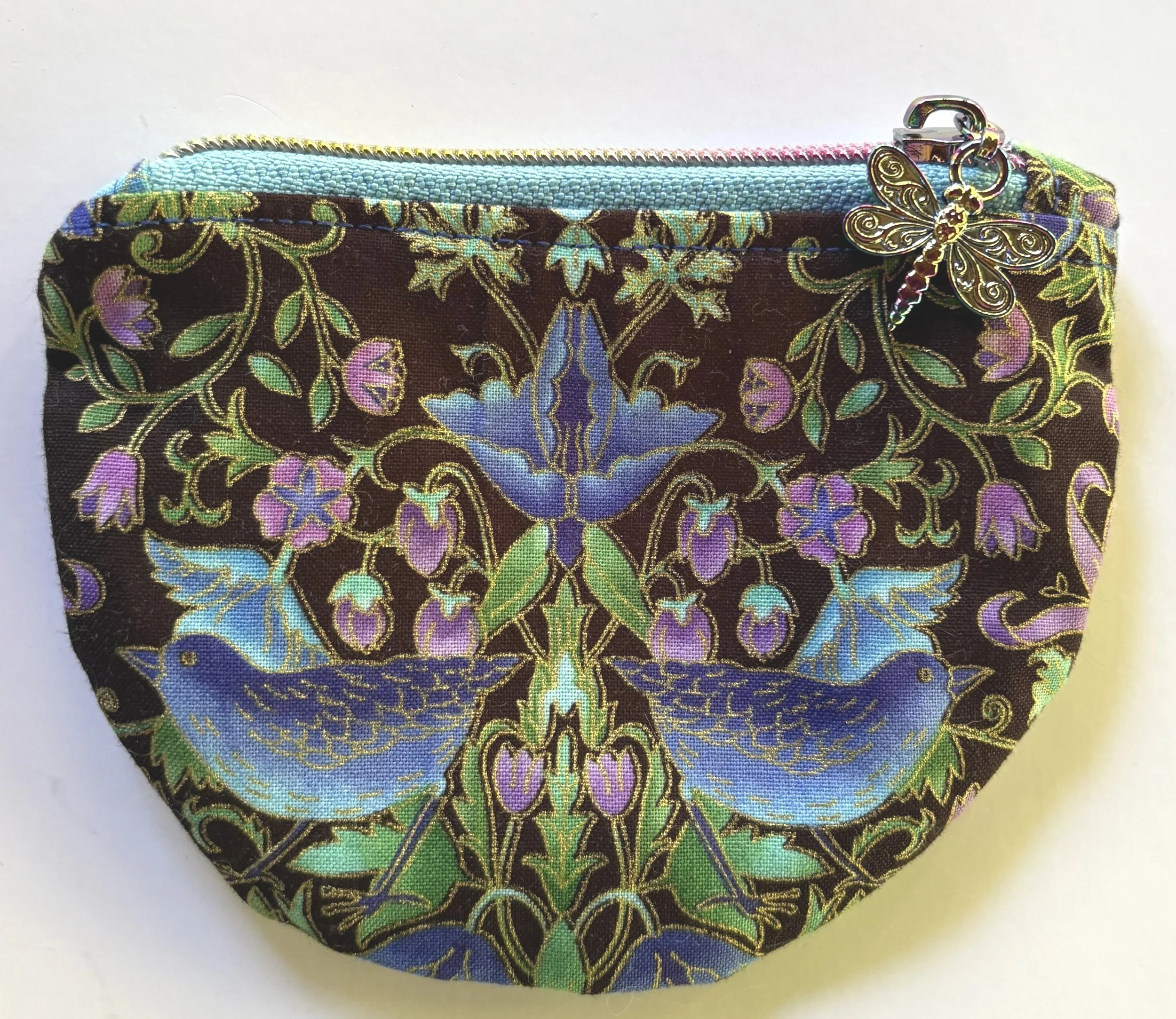 Whimsical Bird & Floral Coin Purse