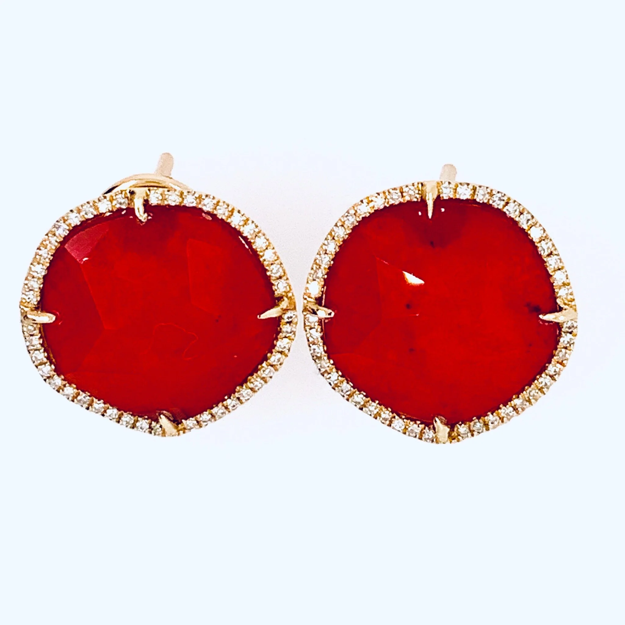 Ruby and Diamonds Studs