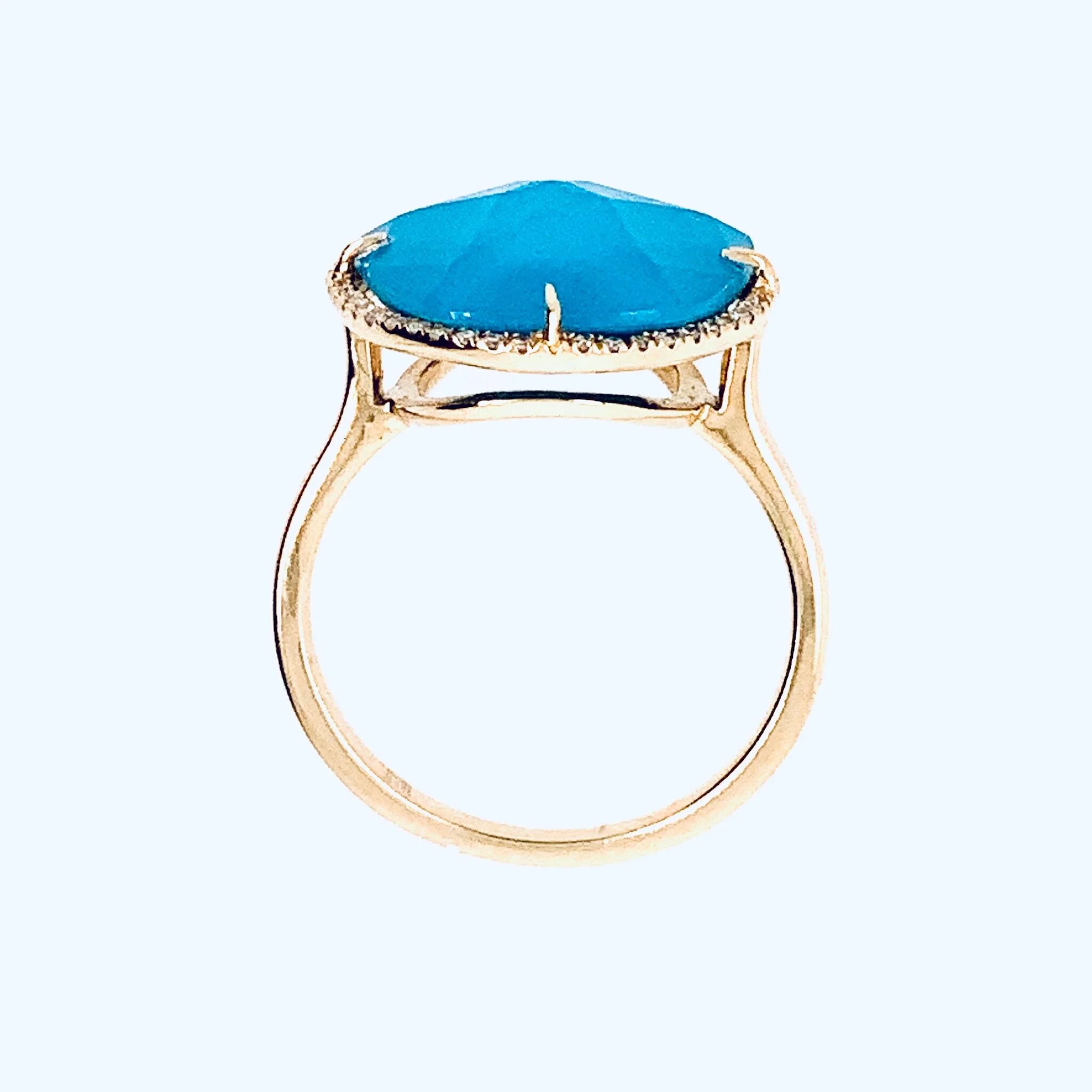 Turquoise and Diamonds  Ring
