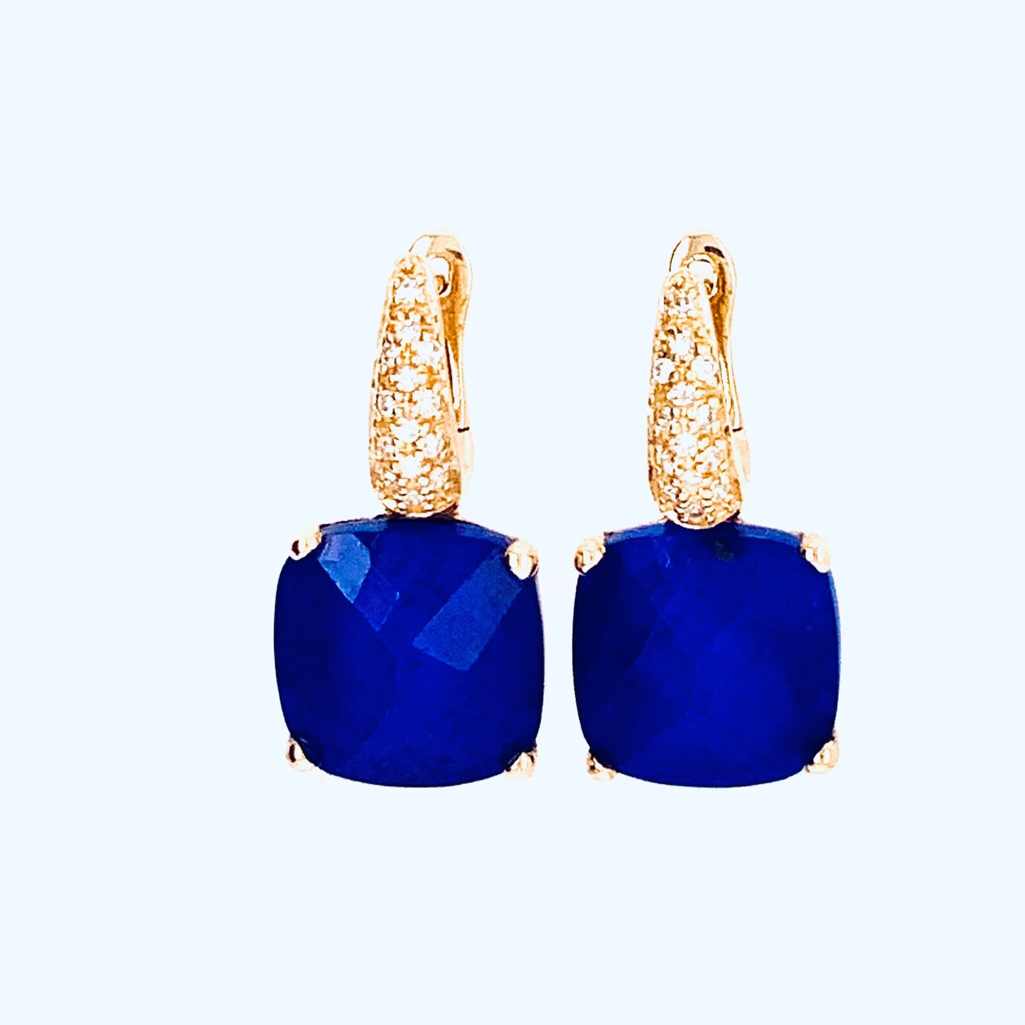 Lapis Lazuli and Diamonds Earrings