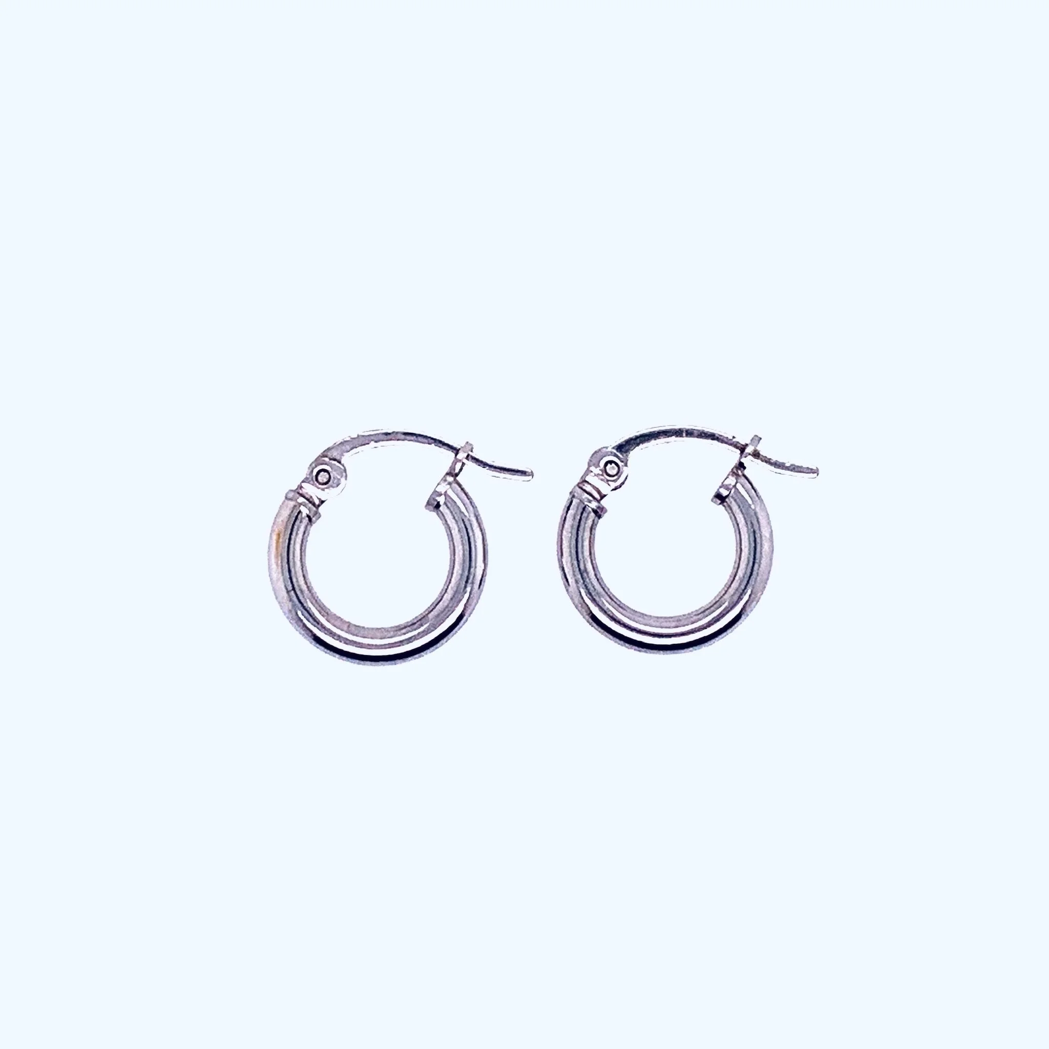 White Gold Hoops
