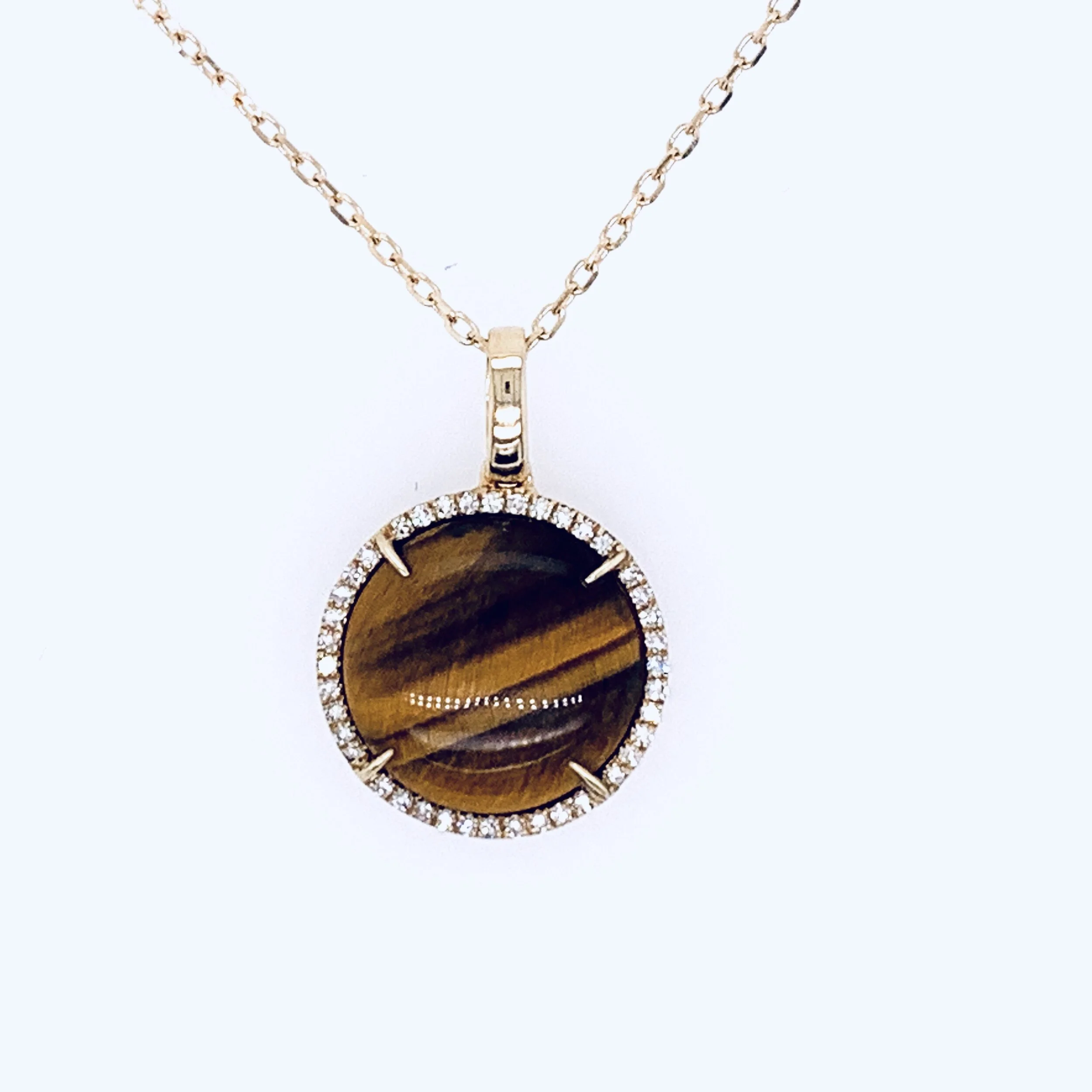 Tiger Eye and Diamonds Necklace