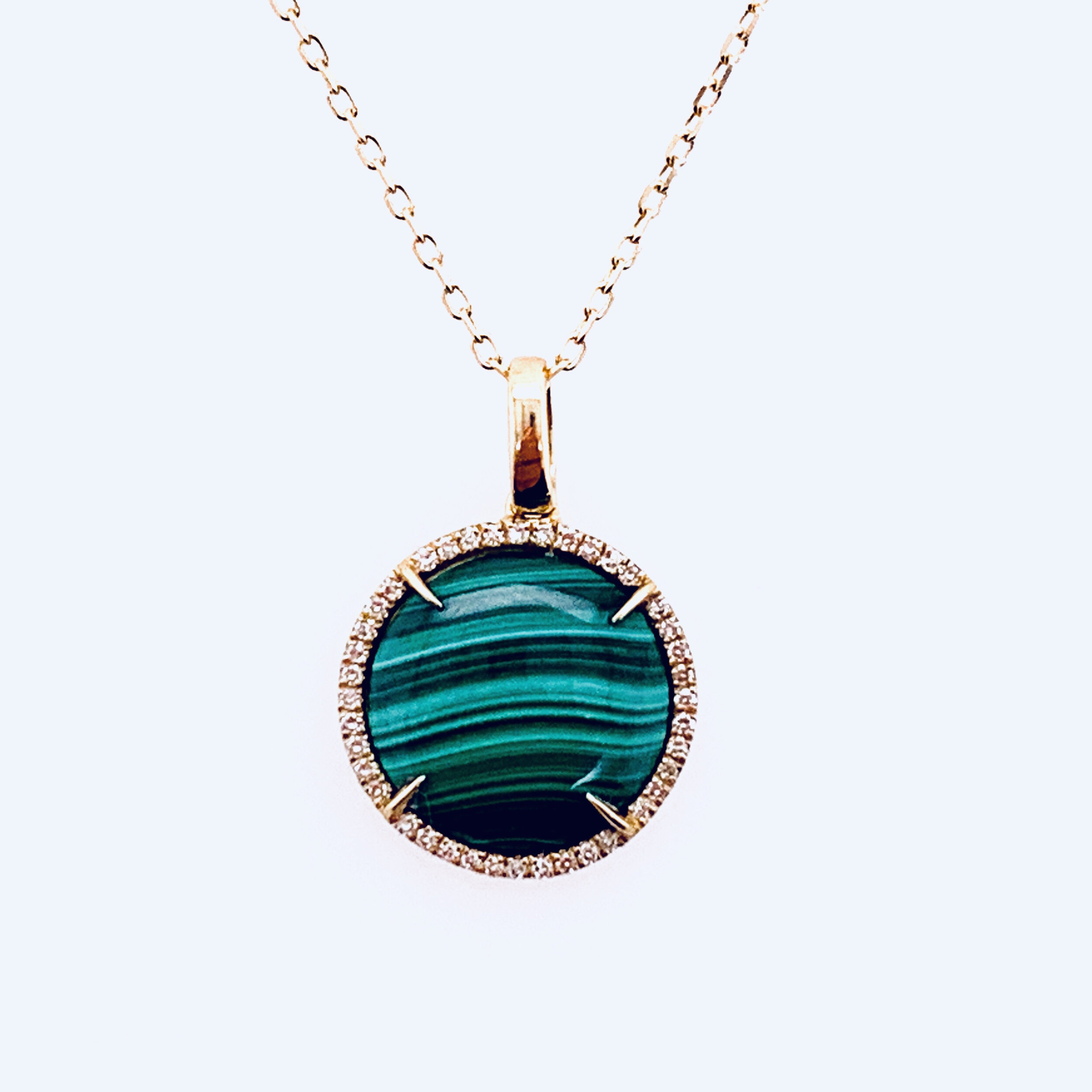 Malaquita and Diamonds Necklace