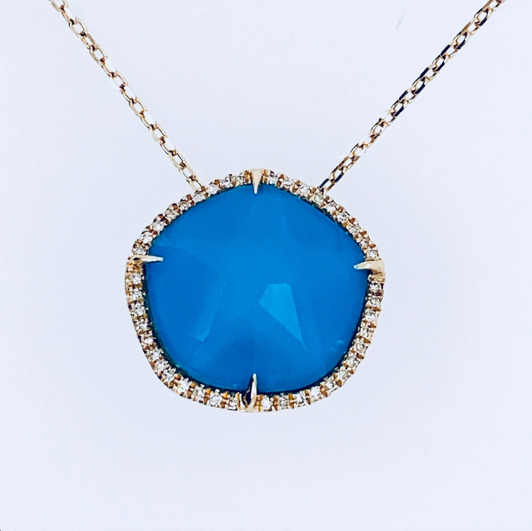 Turquoise and Diamonds Necklace