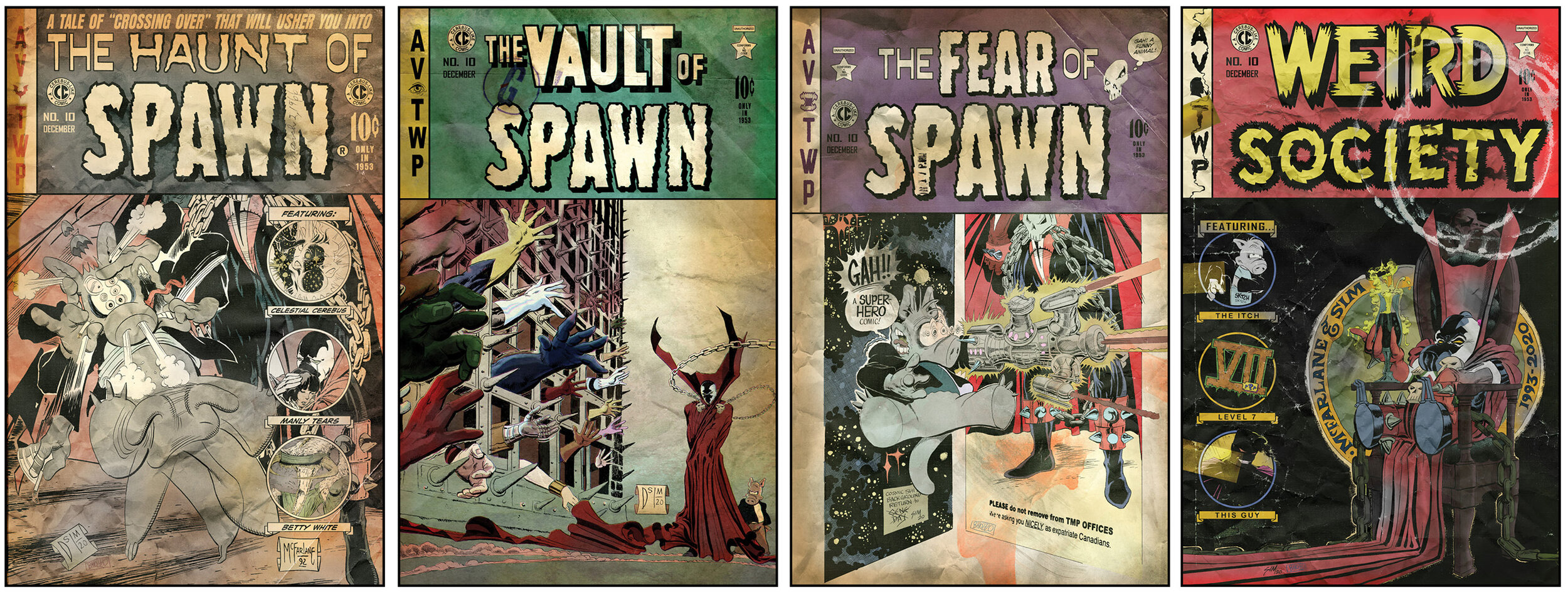 All four CLASSIC “Distressed” covers. Every book is limited to 100 individually numbered copies.