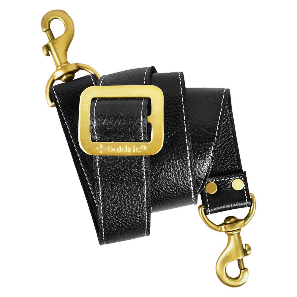 Thick Crossbody Bag Strap in Black & Gold