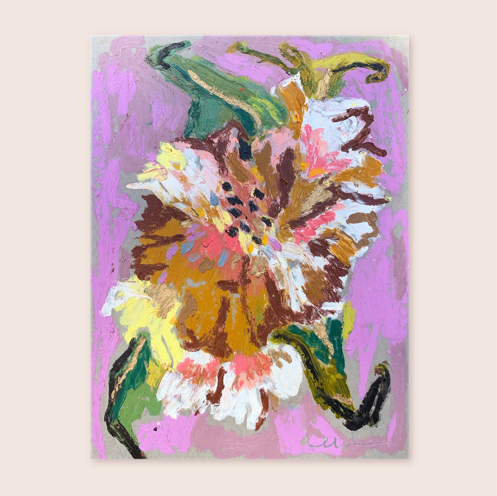 Rosebud-Studios - Share The Beauty Collection No. 2 - Oil Pastel and Mixed Media on recycled paper - floral and abstract.