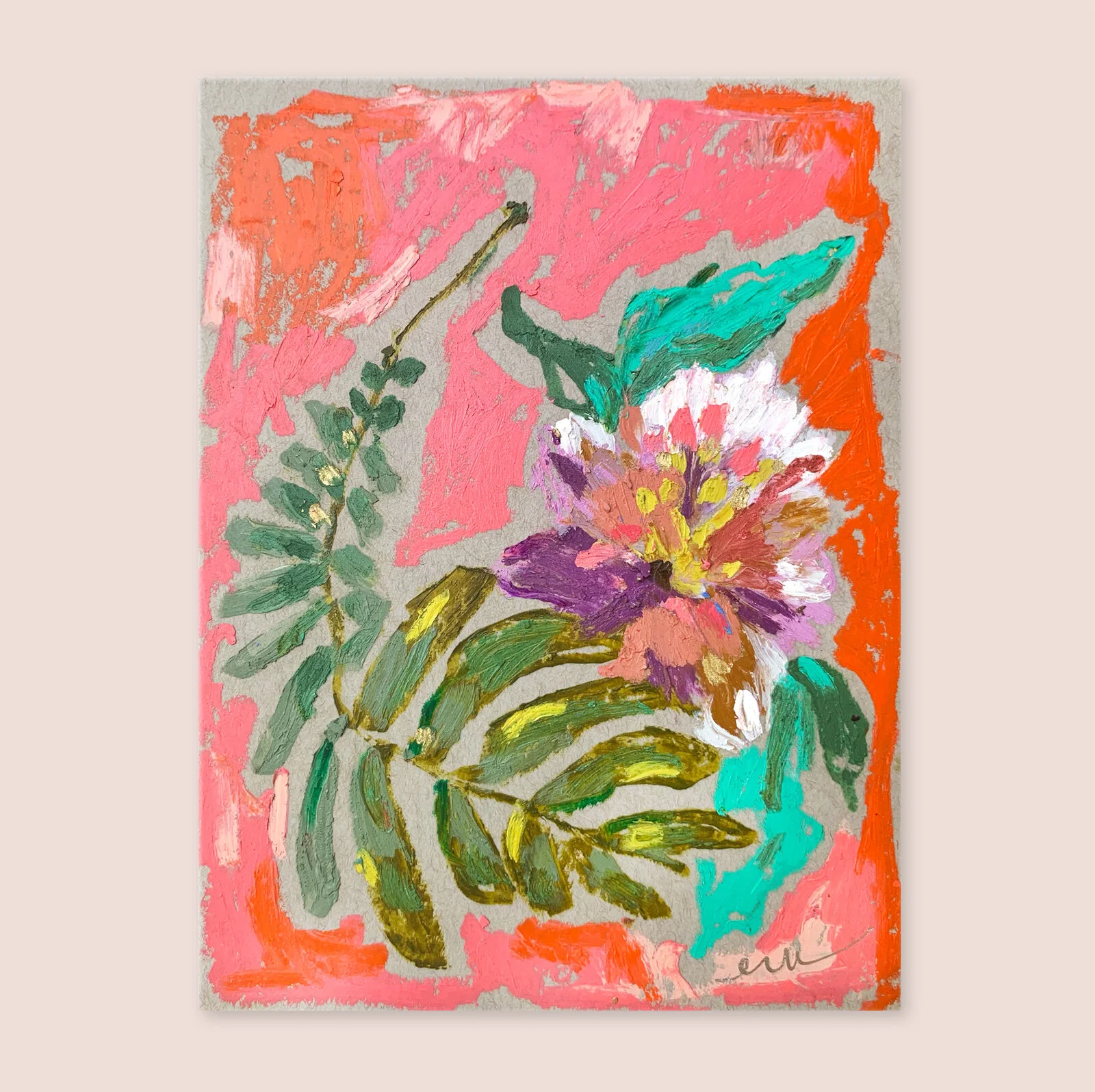 Rosebud-Studios - Share The Beauty Collection No. 2 - Oil Pastel and Mixed Media on recycled paper - floral and abstract.