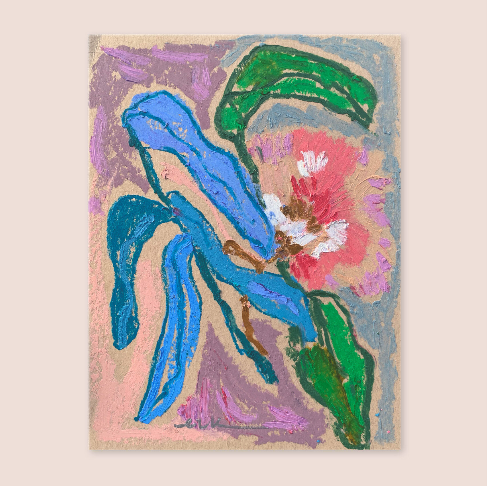 Rosebud-Studios - Share The Beauty Collection No. 2 - Oil Pastel and Mixed Media on recycled paper - floral and abstract.