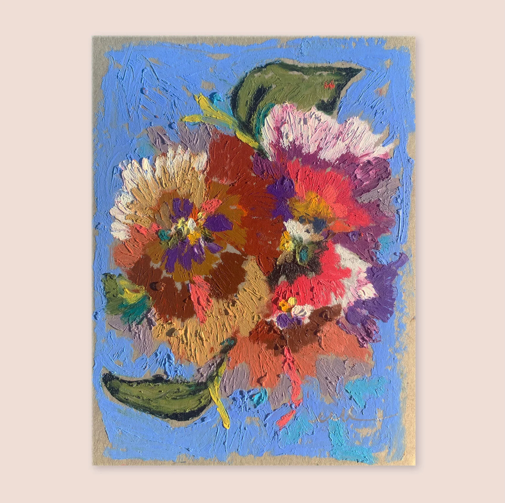 Rosebud-Studios - Share The Beauty Collection No. 2 - Oil Pastel and Mixed Media on recycled paper - floral and abstract.