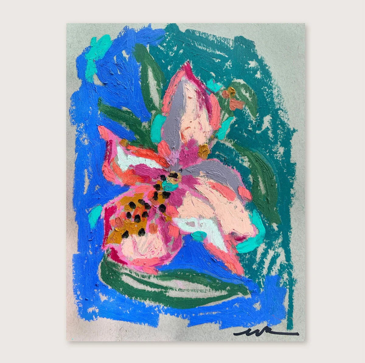 Rosebud-Studios - Share The Beauty Collection No. 2 - Oil Pastel and Mixed Media on recycled paper - floral and abstract.