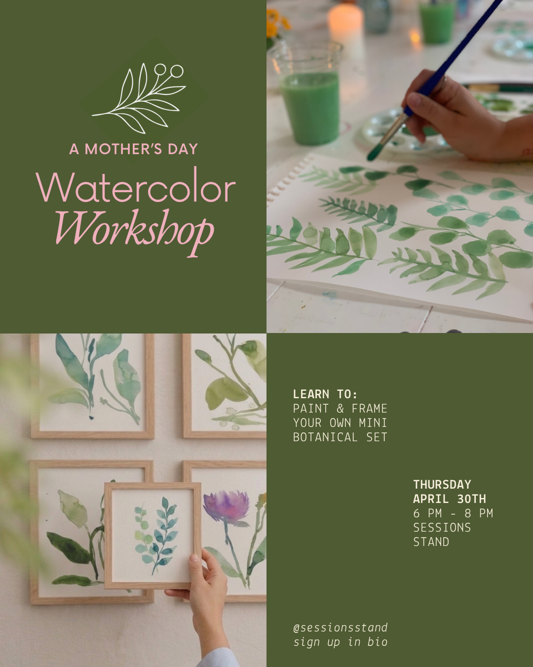 Paint Your Own Mini Botanical Set:&nbsp;A Mother’s Day Watercolor Workshop