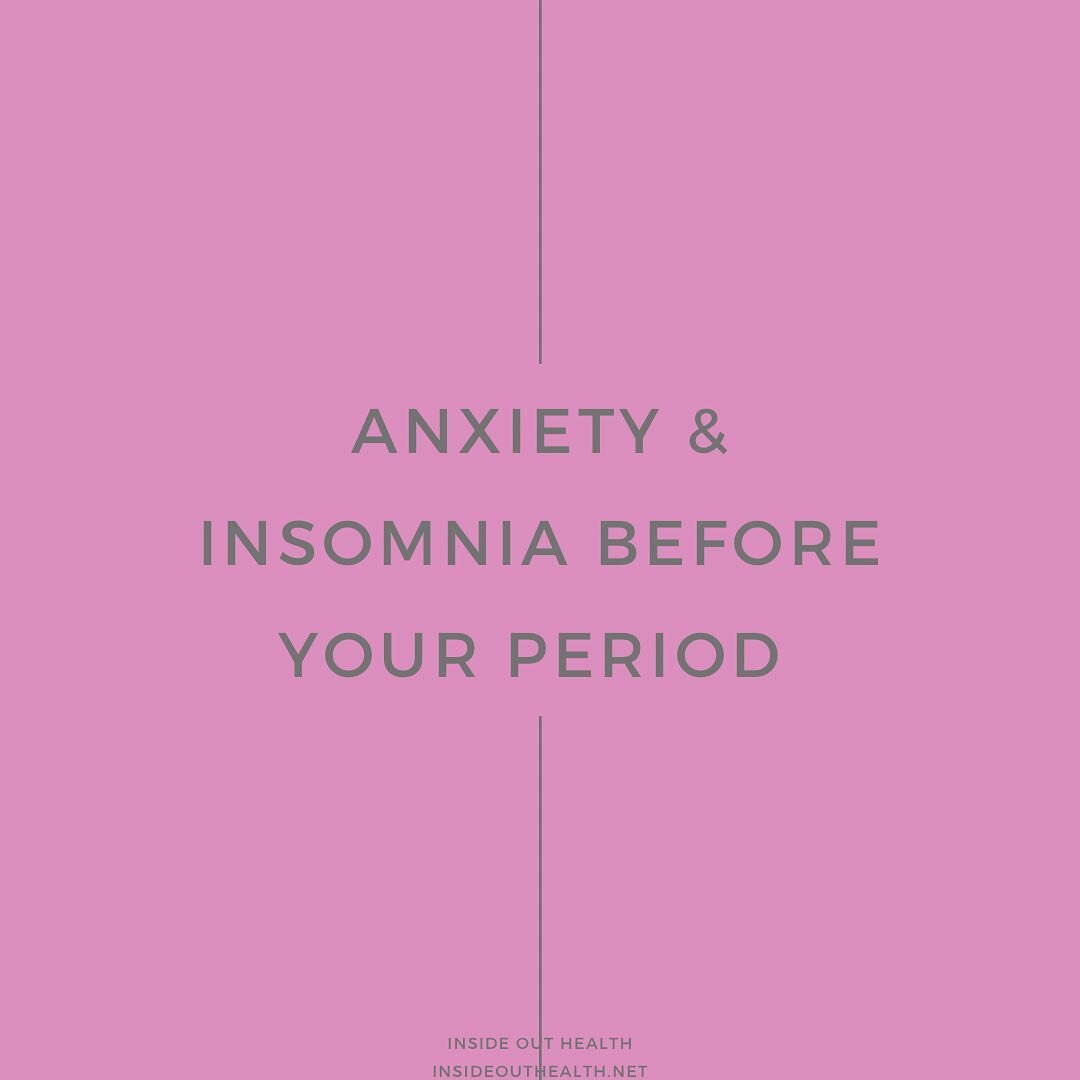 Anxiety &amp; Insomnia commonly peak right before menstruation for a lot of women due to changes in their hormones during the luteal phase. 😣

Progesterone levels drop before the onset of your period, which can be the trigger for more intense anxiet