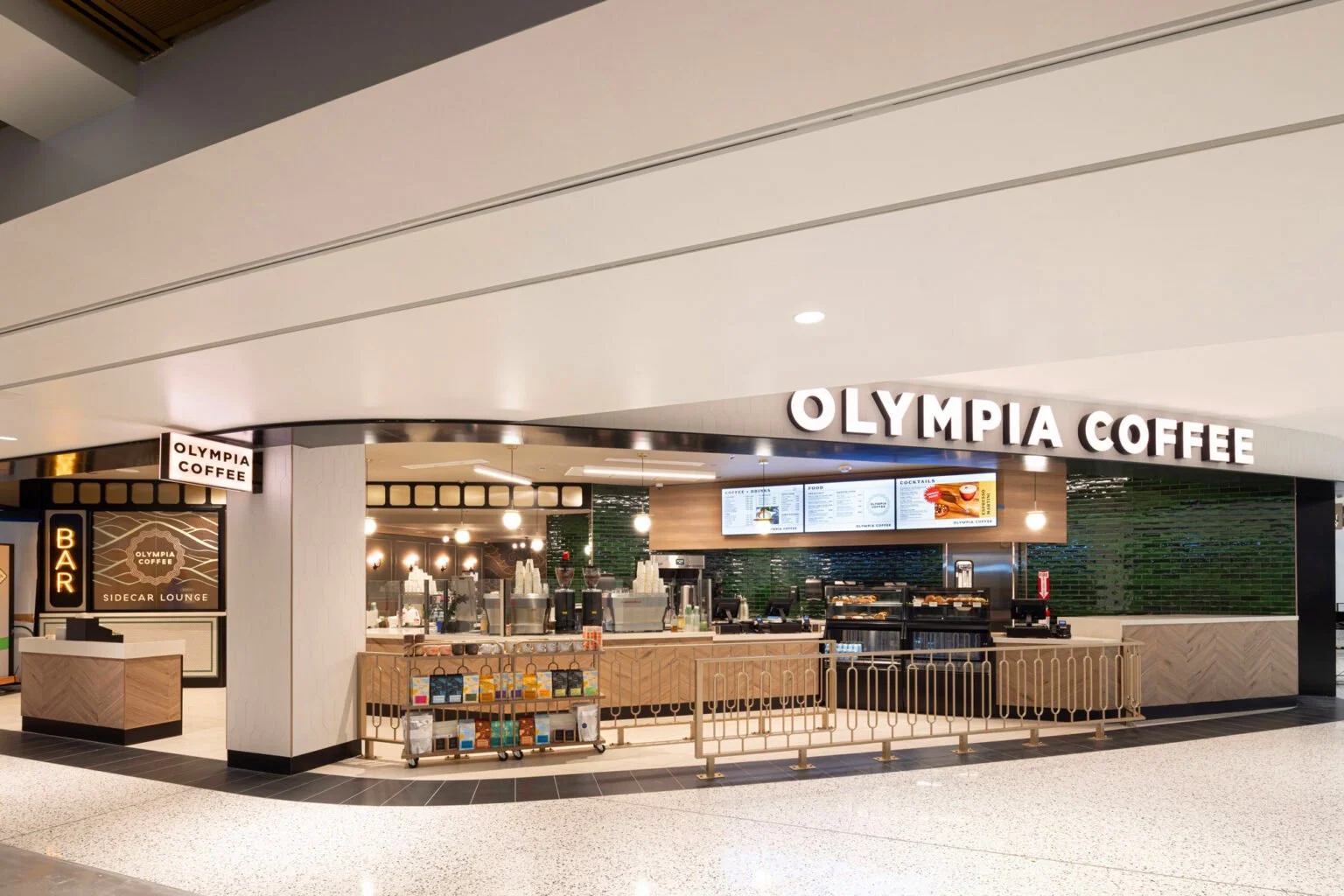 Olympia Coffee at SEA Airport, designed by Silhouette Design Architecture